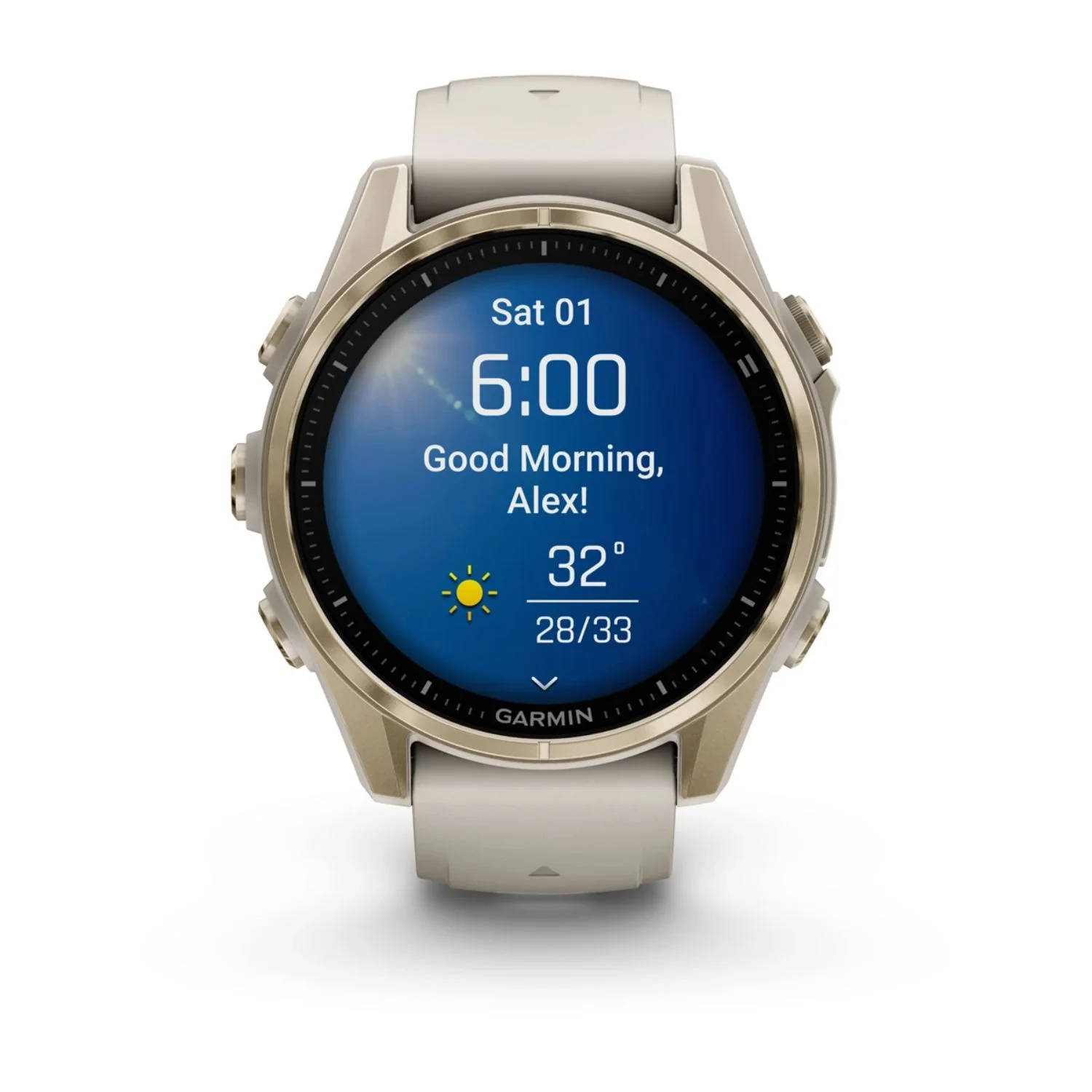 Garmin Fenix 8 43mm AMOLED Sapphire Soft Gold Sandstone Silicone Band Watch 010-02903-11 - Image 8