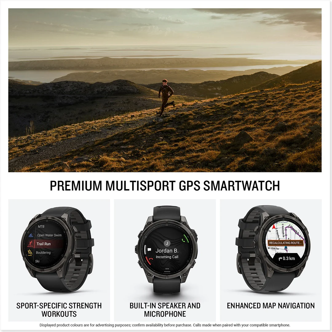 Garmin Fenix 8 47mm AMOLED Sapphire Titanium Spark Orange Silicone 010-02904-11 - Image 2