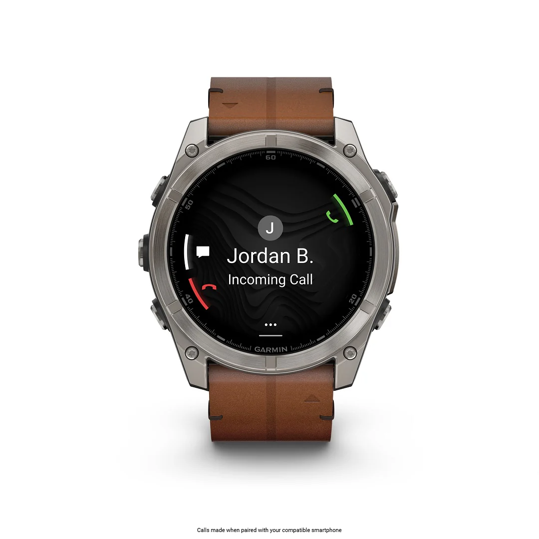 Garmin Fenix 8 51mm AMOLED Sapphire Carbon DLC Chestnut Leather 010-02905-40 - Image 2