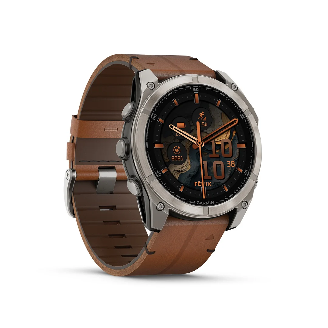 Garmin Fenix 8 51mm AMOLED Sapphire Carbon DLC Chestnut Leather 010-02905-40 - Image 3