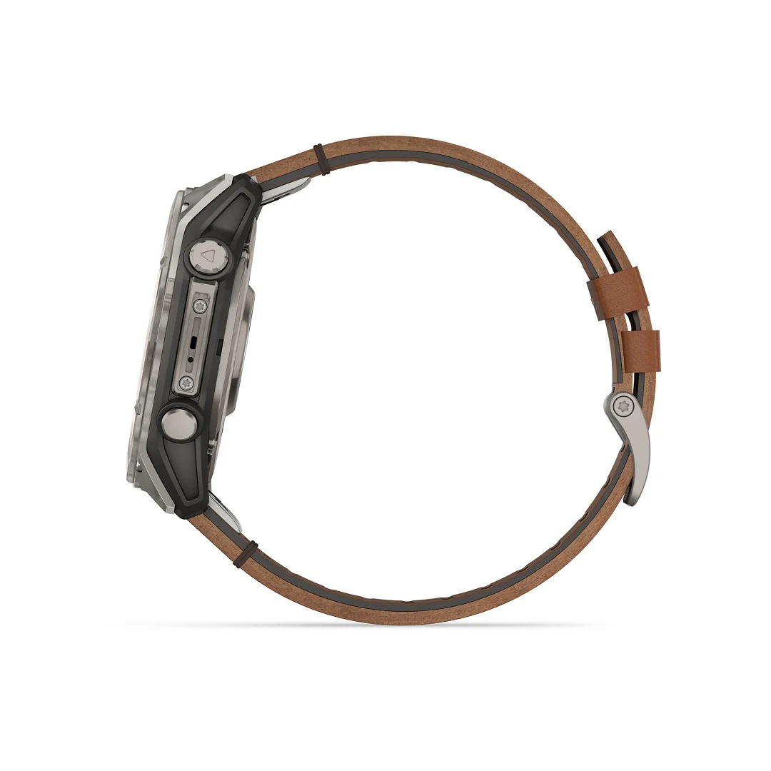 Garmin Fenix 8 51mm AMOLED Sapphire Carbon DLC Chestnut Leather 010-02905-40 - Image 4
