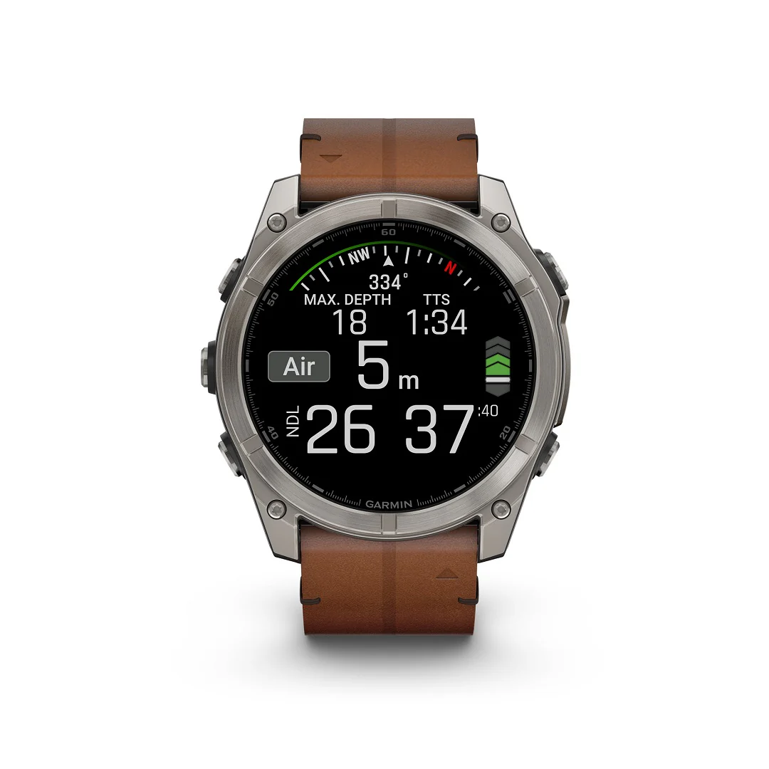 Garmin Fenix 8 51mm AMOLED Sapphire Carbon DLC Chestnut Leather 010-02905-40 - Image 7