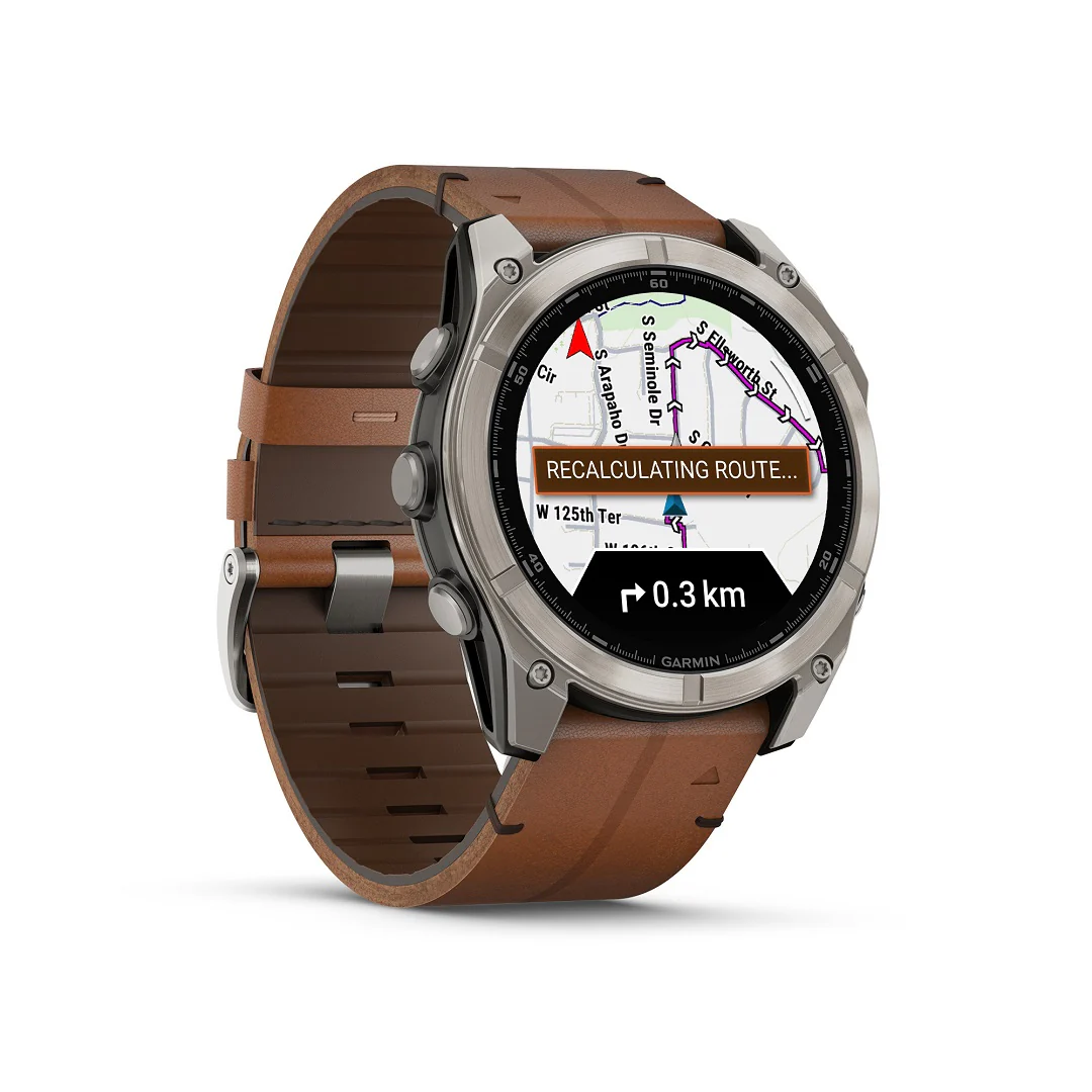 Garmin Fenix 8 51mm AMOLED Sapphire Carbon DLC Chestnut Leather 010-02905-40 - Image 8