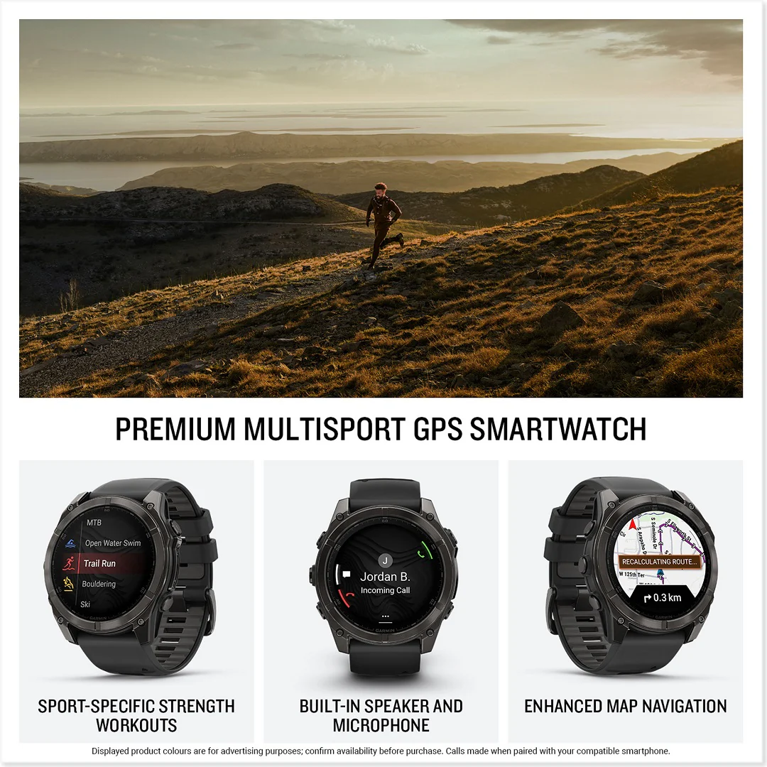 Garmin Fenix 8 51mm AMOLED Sapphire Titanium Spark Orange Silicone 010-02905-11 - Image 2