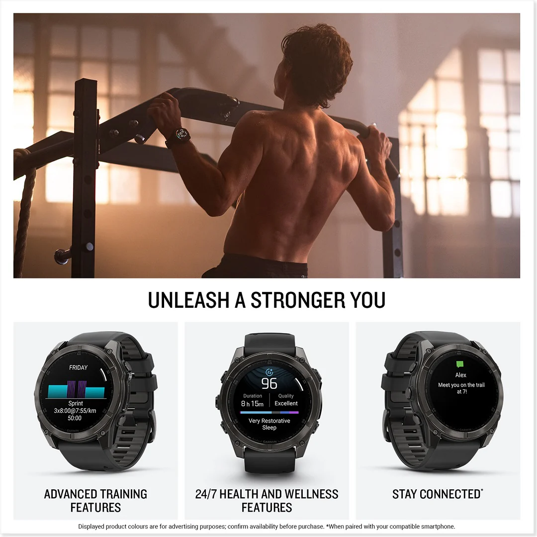Garmin Fenix 8 51mm AMOLED Sapphire Titanium Spark Orange Silicone 010-02905-11 - Image 4