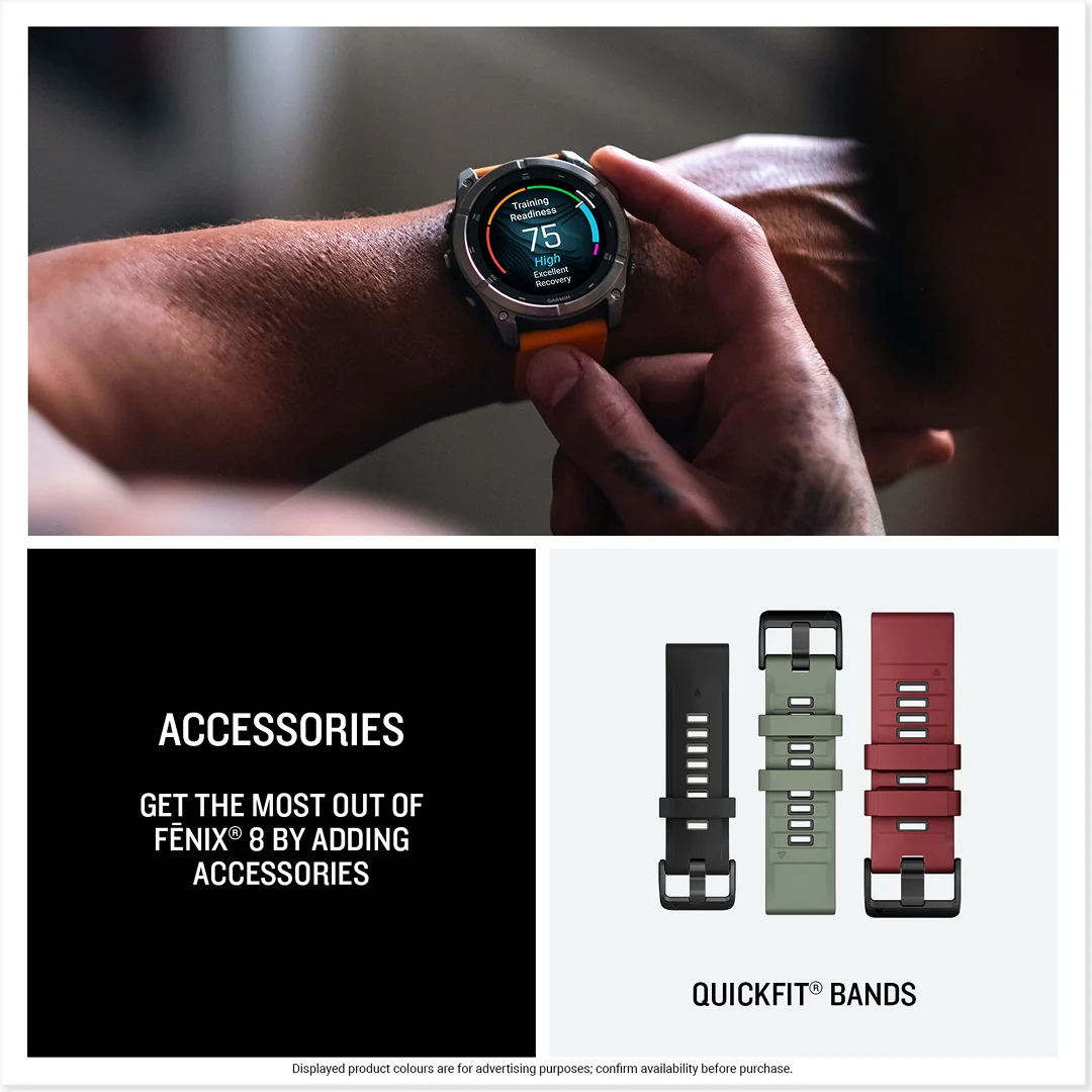 Garmin Fenix 8 51mm AMOLED Sapphire Titanium Spark Orange Silicone 010-02905-11 - Image 6