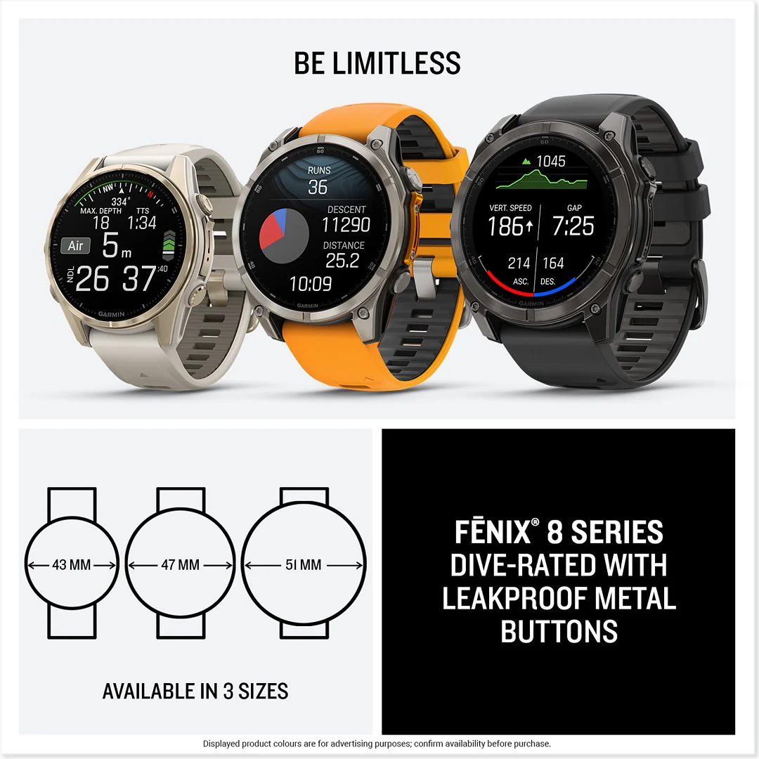 Garmin Fenix 8 51mm AMOLED Sapphire Titanium Spark Orange Silicone 010-02905-11 - Image 7