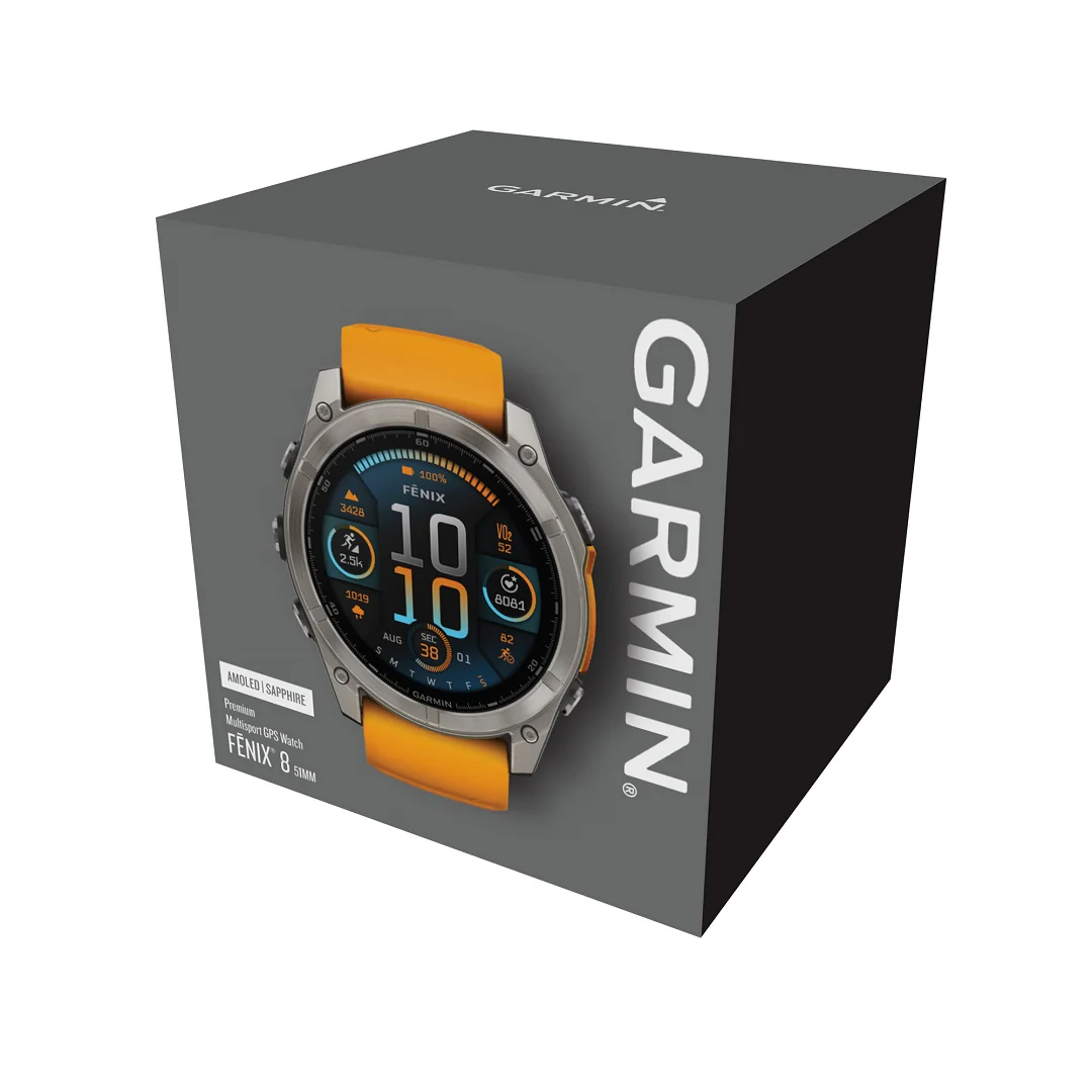 Garmin Fenix 8 51mm AMOLED Sapphire Titanium Spark Orange Silicone 010-02905-11 - Image 9