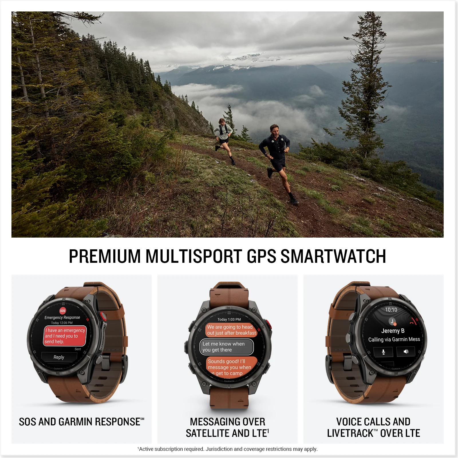 Garmin Fenix 8 Pro 47mm AMOLED Sapphire, Carbon Grey DLC Chestnut Leather Titanium Watch 010-03198-40 - Image 2