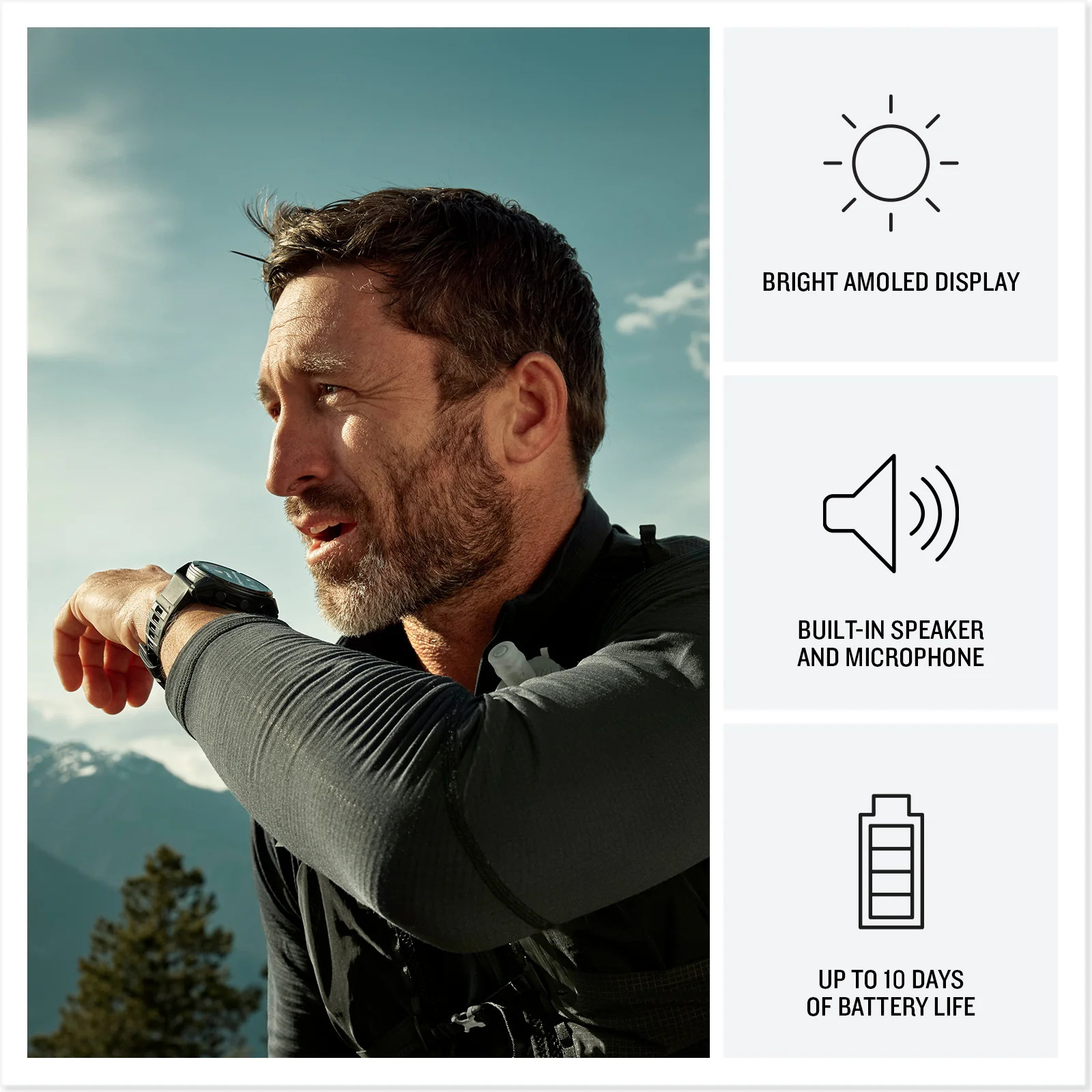 Garmin Fenix 8 Pro 47mm AMOLED Sapphire, Carbon Grey DLC Pebble Grey Silicone Titanium Watch 010-03198-01 - Image 3