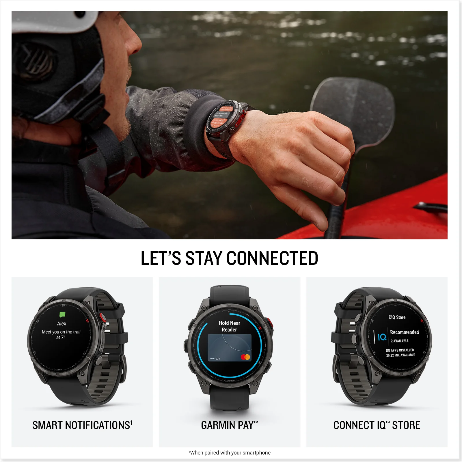 Garmin Fenix 8 Pro 47mm AMOLED Sapphire, Carbon Grey DLC Pebble Grey Silicone Titanium Watch 010-03198-01 - Image 4