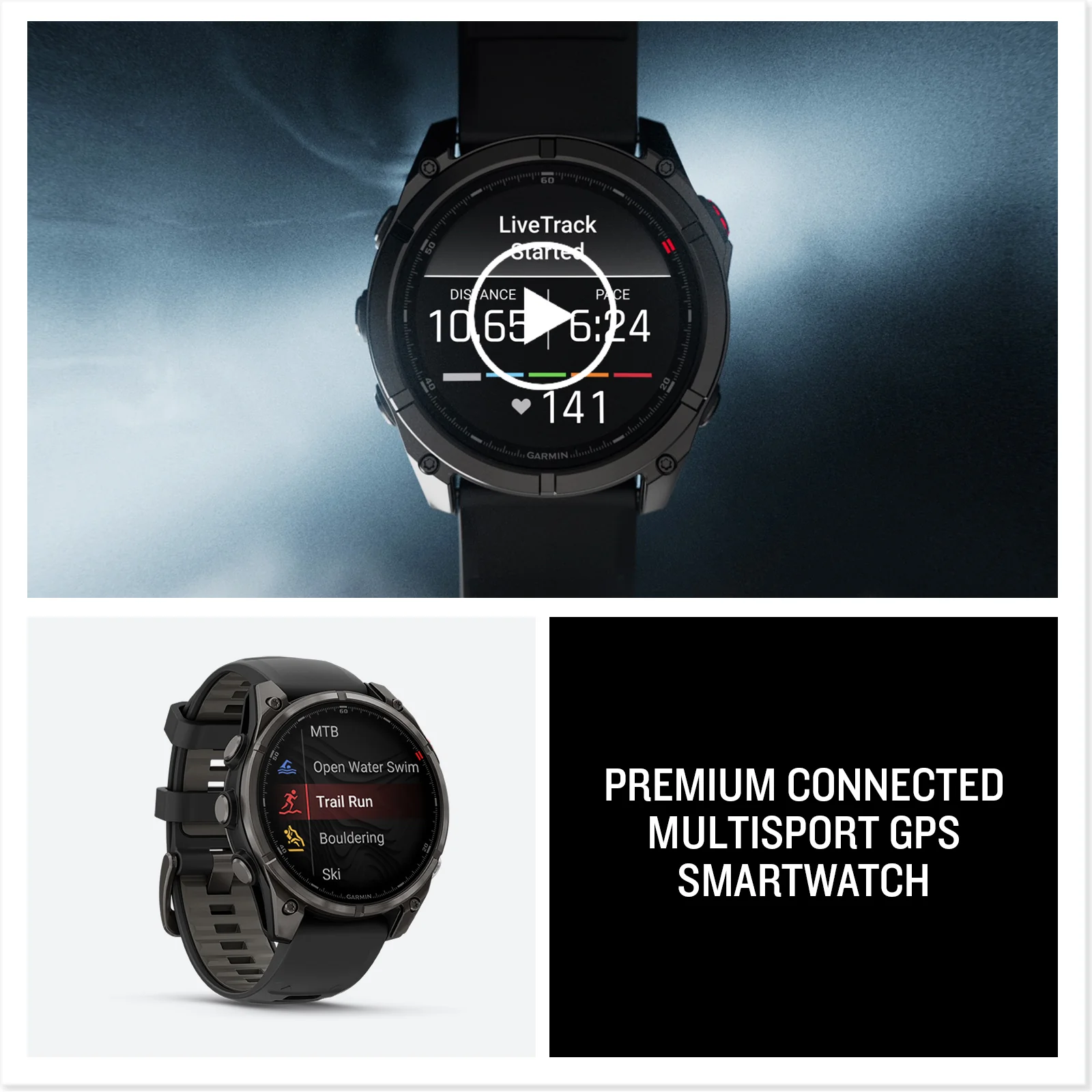 Garmin Fenix 8 Pro 47mm AMOLED Sapphire, Carbon Grey DLC Pebble Grey Silicone Titanium Watch 010-03198-01 - Image 8