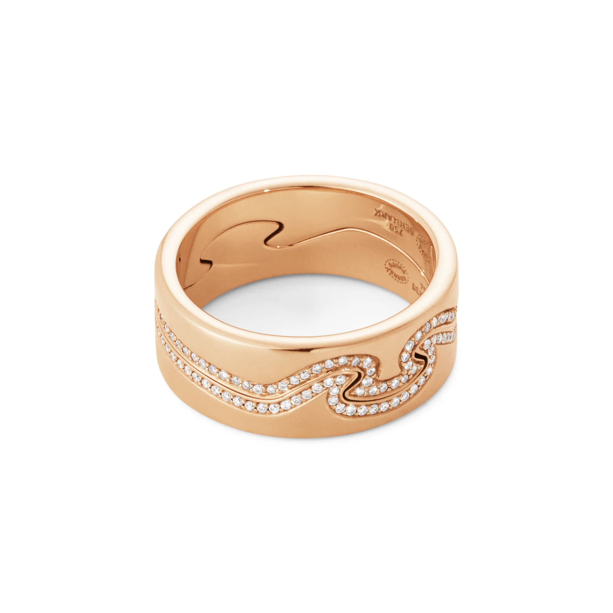 Georg Jensen FUSION 18ct Rose Gold Diamond End Ring Size 56 (O½) - Image 3