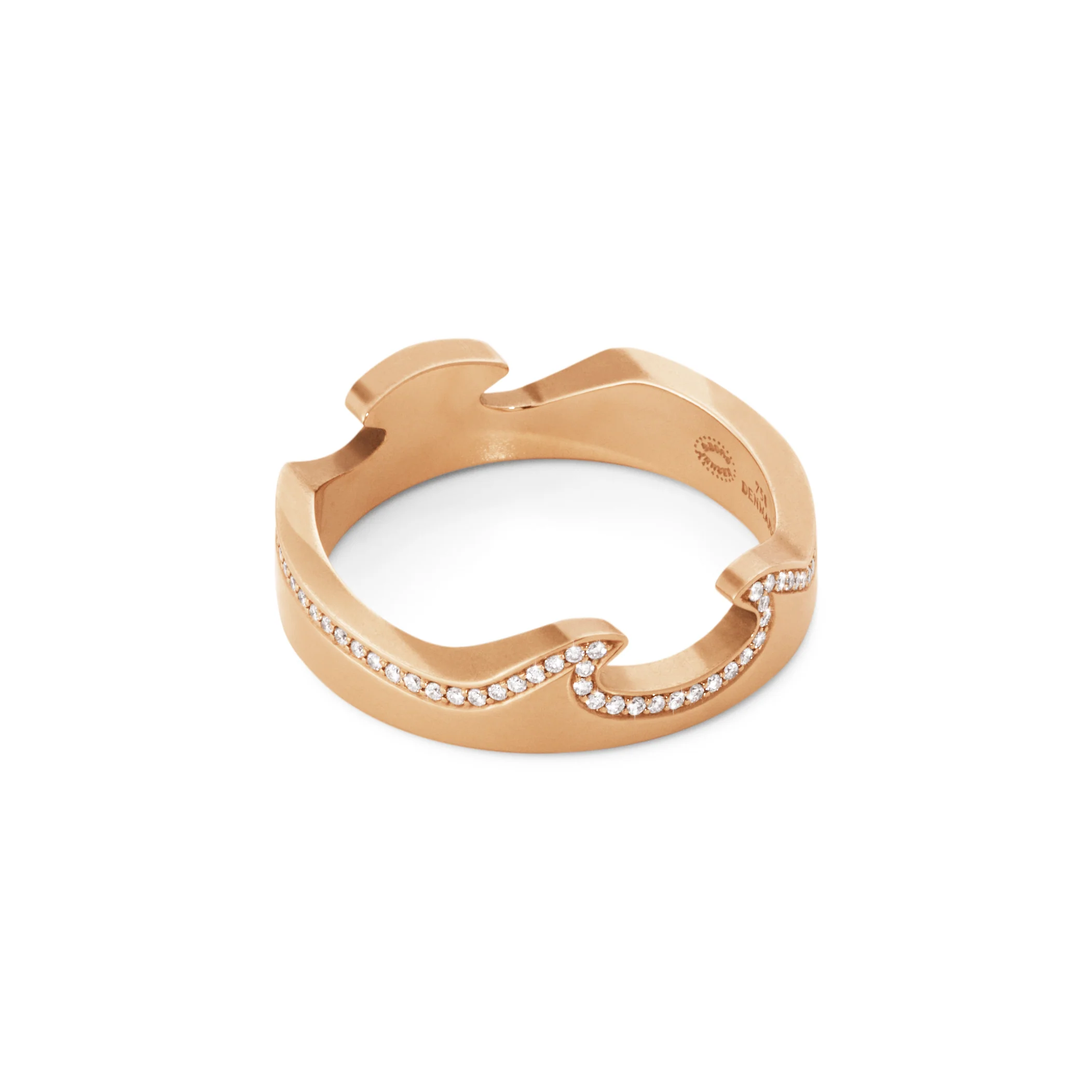 Georg Jensen FUSION 18ct Rose Gold Diamond End Ring Size 56 (O½) - Image 4