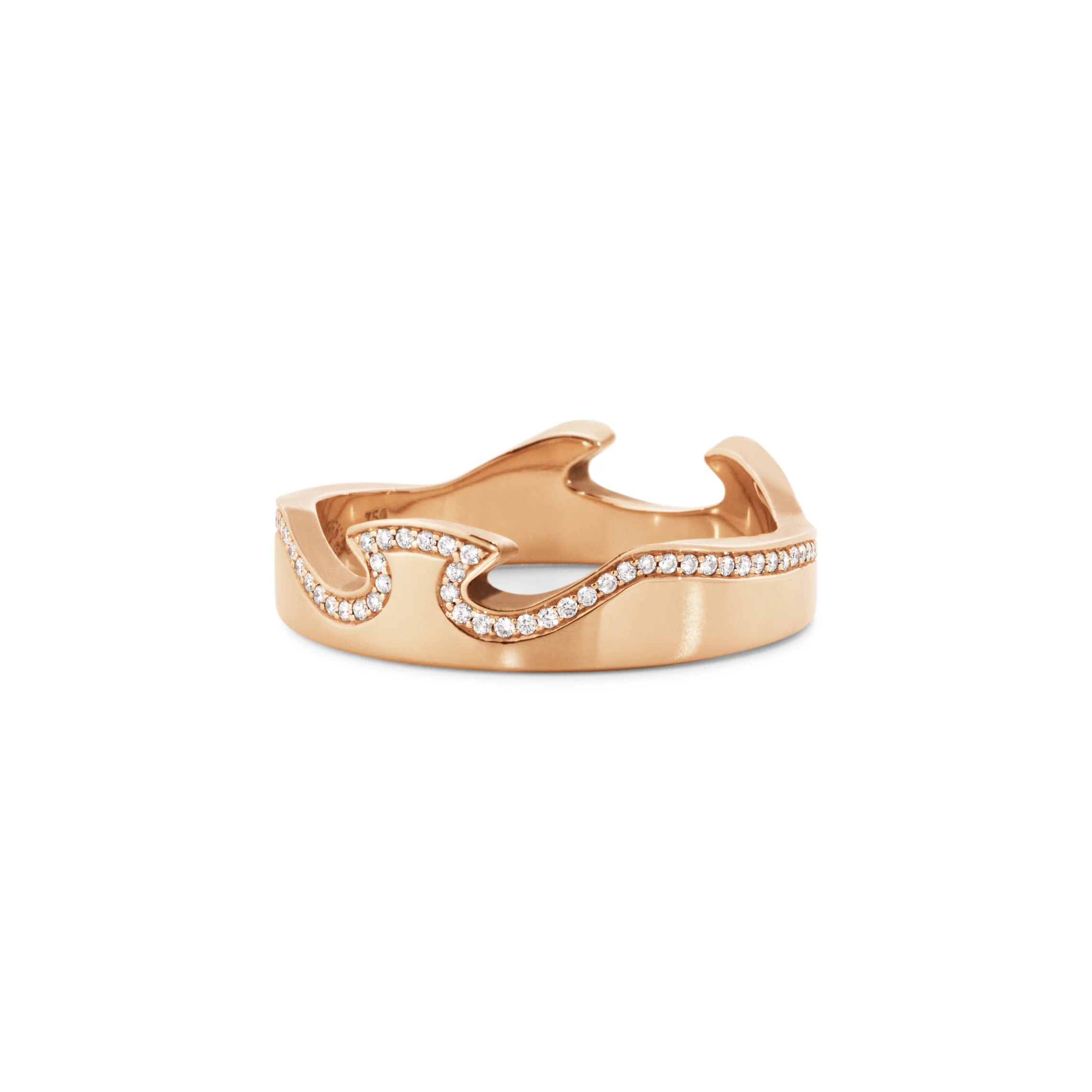 Georg Jensen FUSION 18ct Rose Gold Diamond End Ring Size 56 (O½) - Image 5