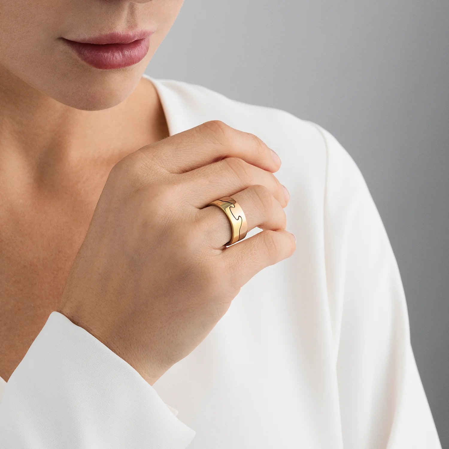 Georg Jensen FUSION 18ct Rose Gold End Ring Size 56 (O½) - Image 7