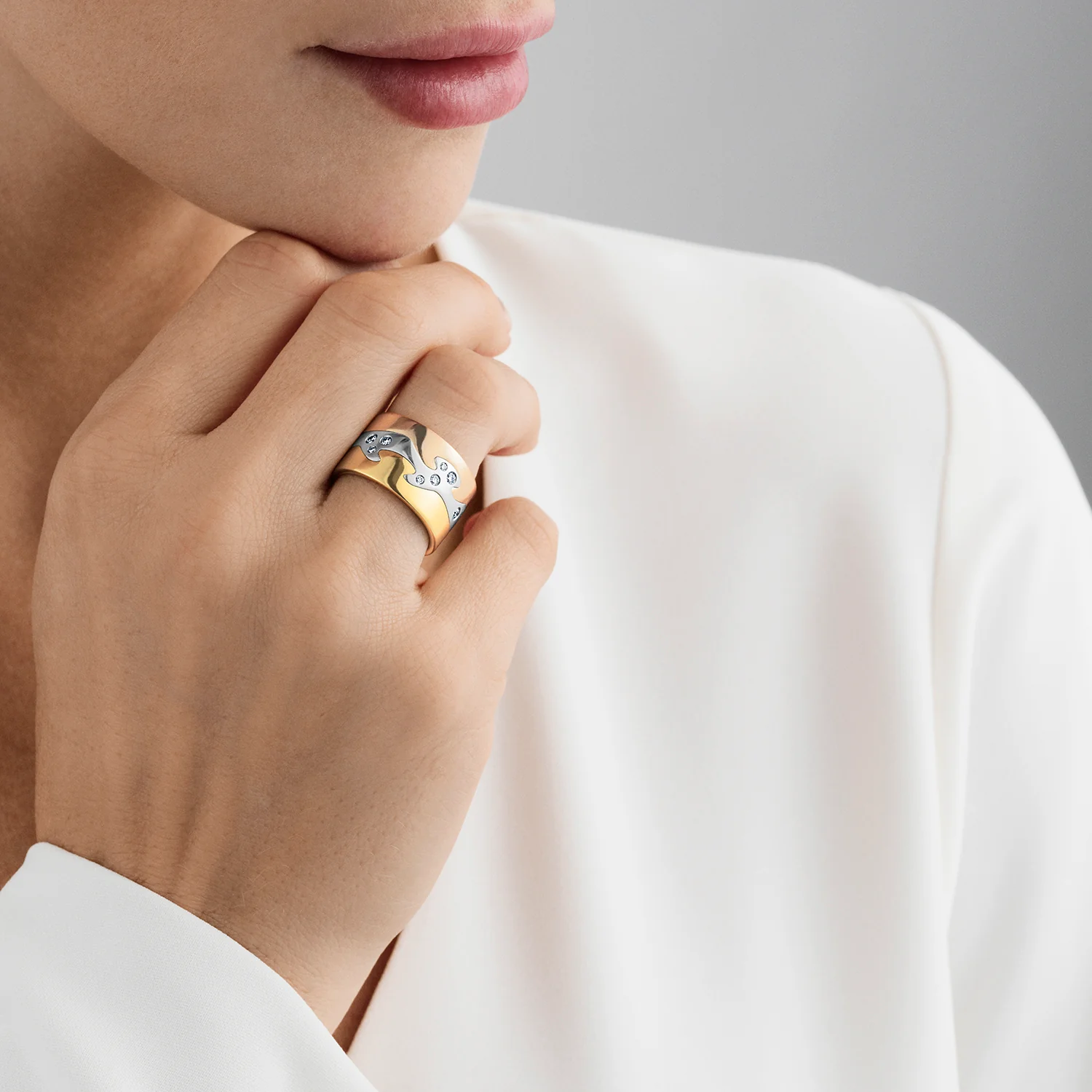Georg Jensen FUSION 18ct Rose Gold End Ring Size 56 (O½) - Image 9