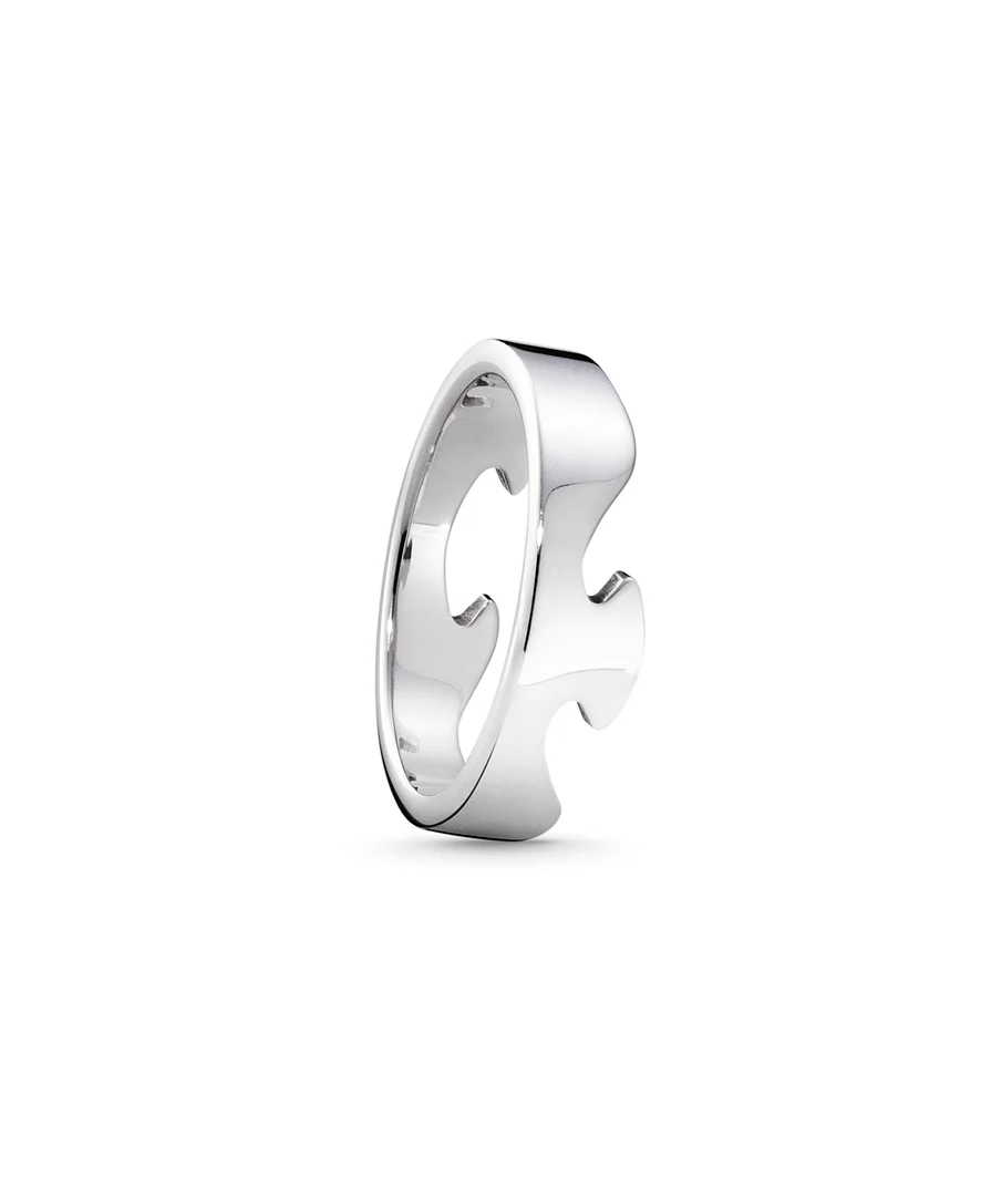 Georg Jensen FUSION 18ct White Gold End Ring Size 56 (O½)