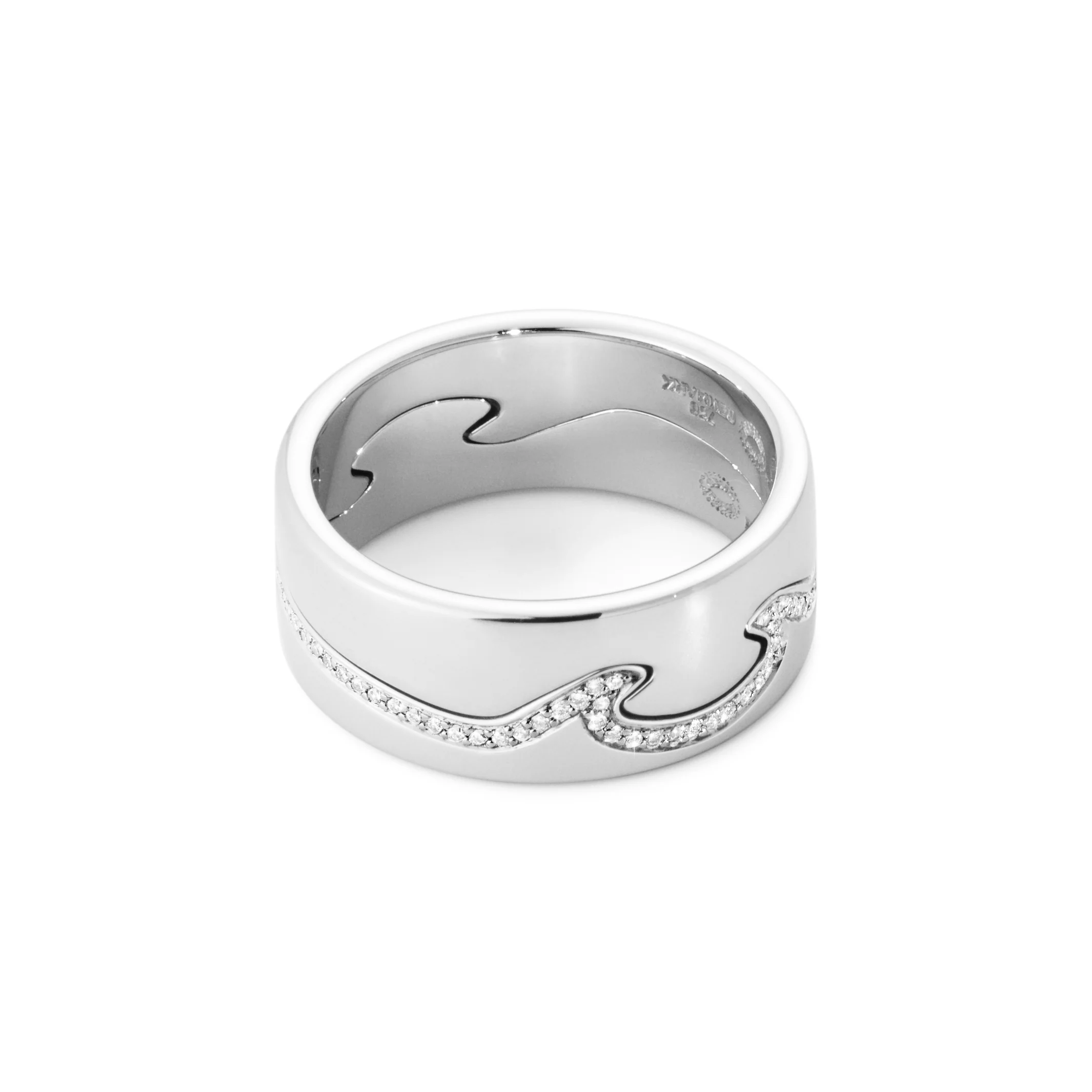 Georg Jensen FUSION 18ct White Gold End Ring Size 56 (O½) - Image 4