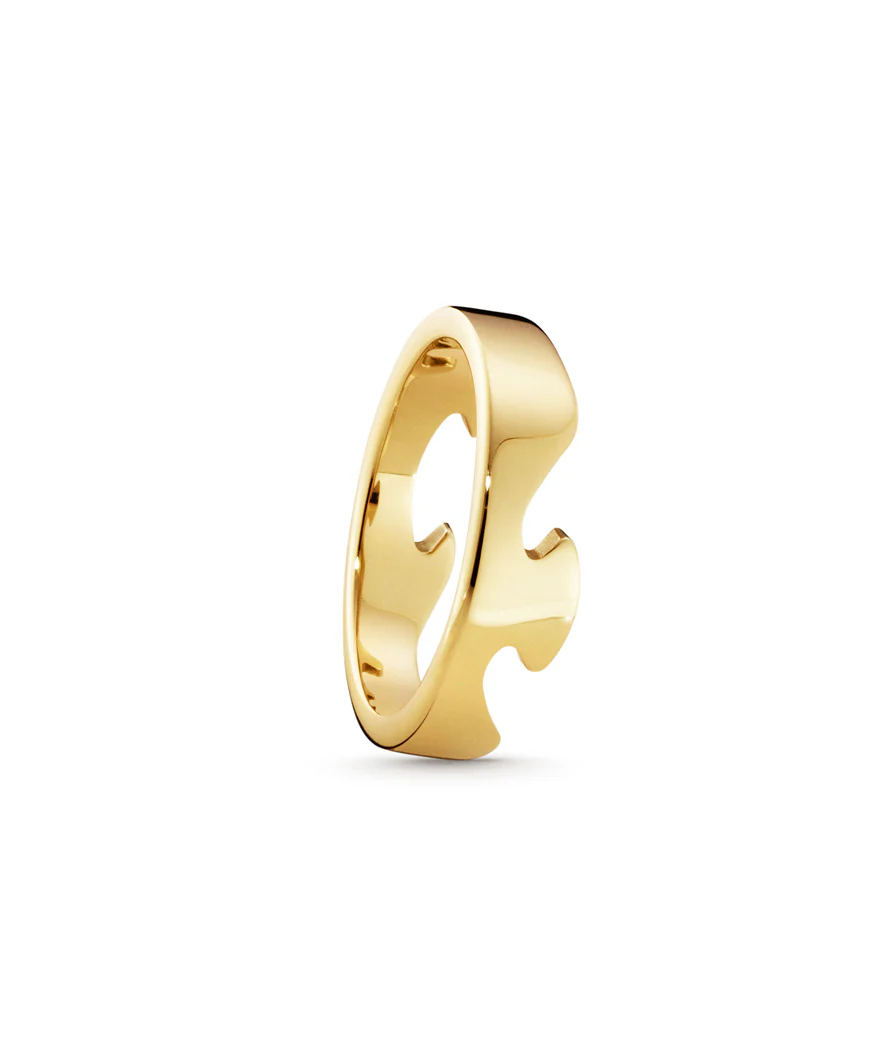 Georg Jensen FUSION 18ct Yellow Gold End Ring Size 56 (O½)