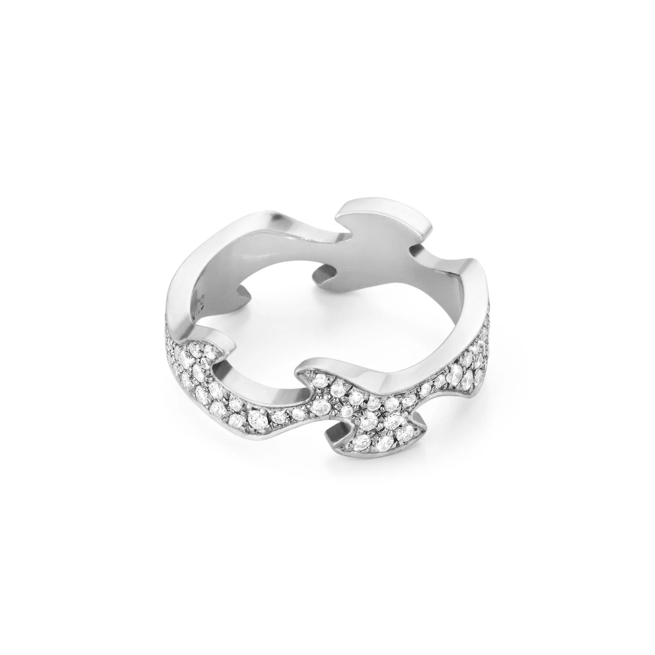 Georg Jensen FUSION 18ct White Gold Diamond Centre Ring Size 56 (O½) - Image 2