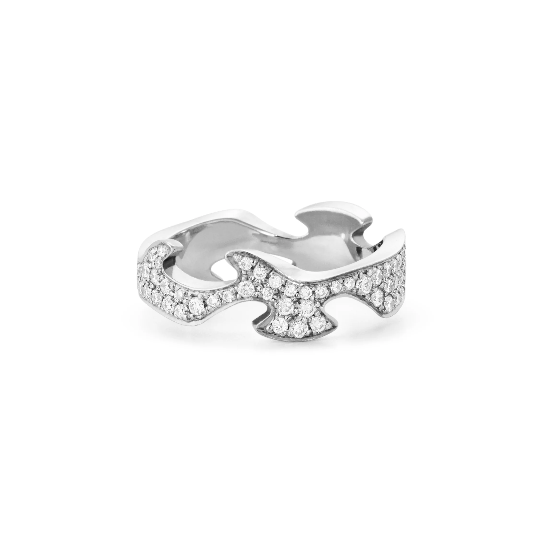 Georg Jensen FUSION 18ct White Gold Diamond Centre Ring Size 56 (O½) - Image 3