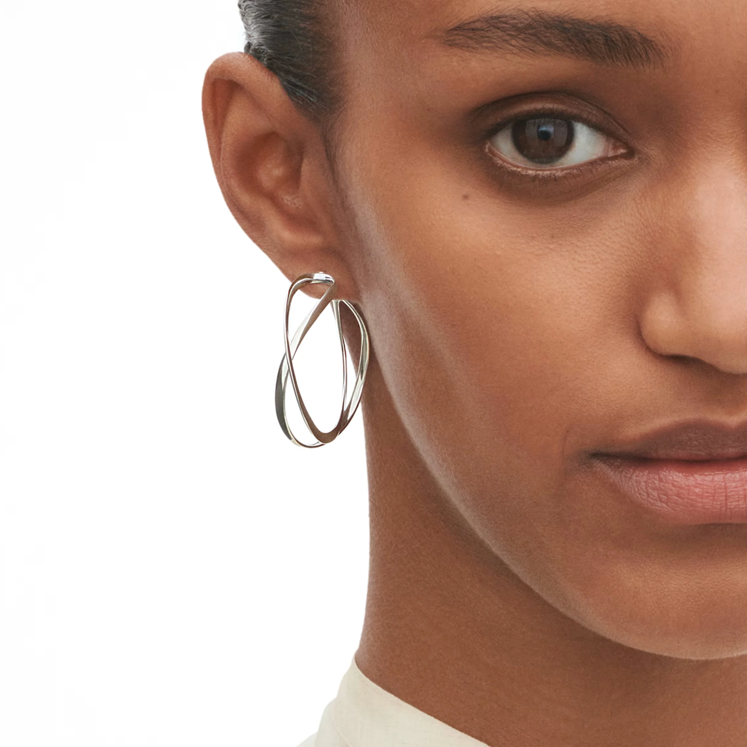 Georg Jensen Large Silver Infinity Hoop Earrings - Image 2