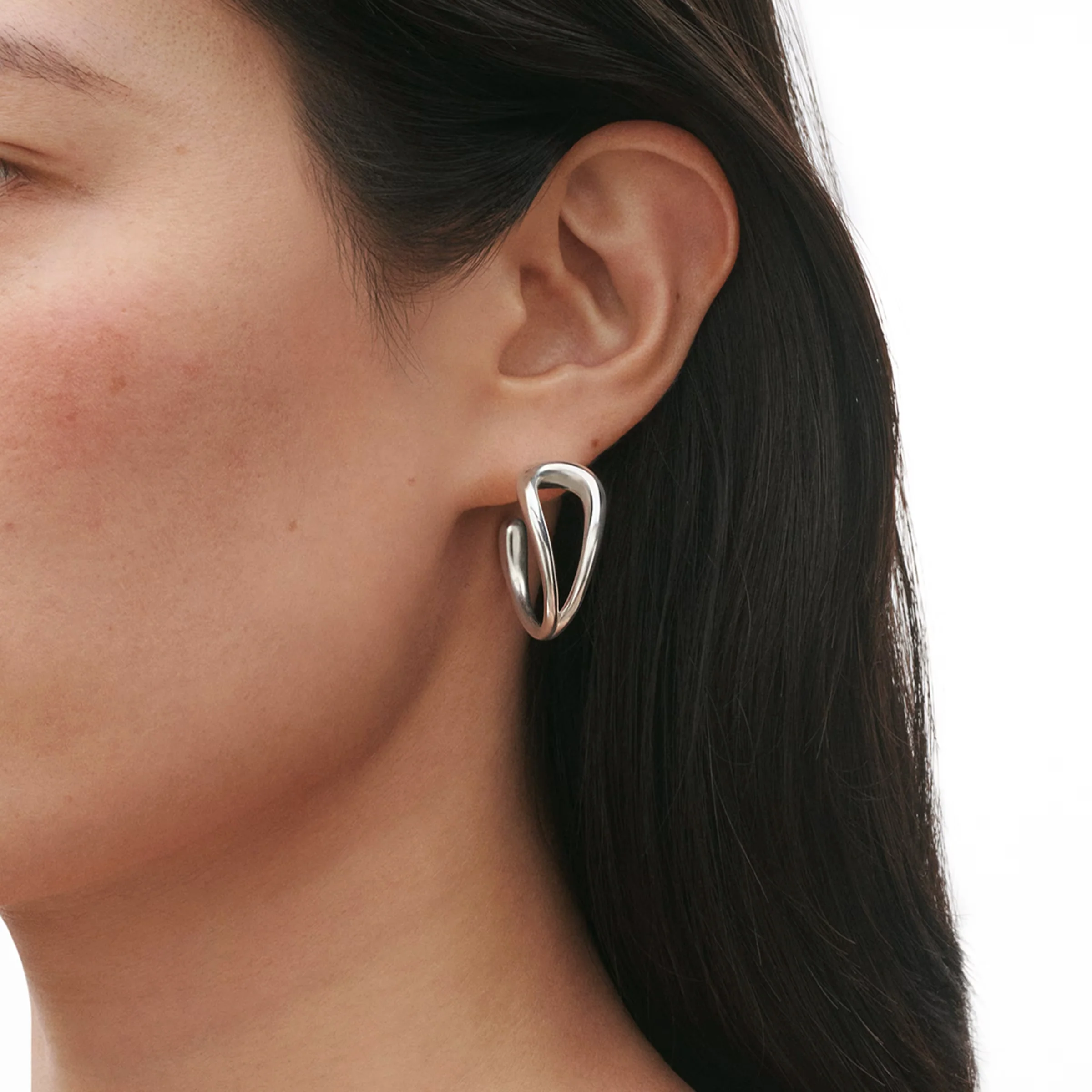 Georg Jensen Mercy Silver Hoop Earrings - Image 2