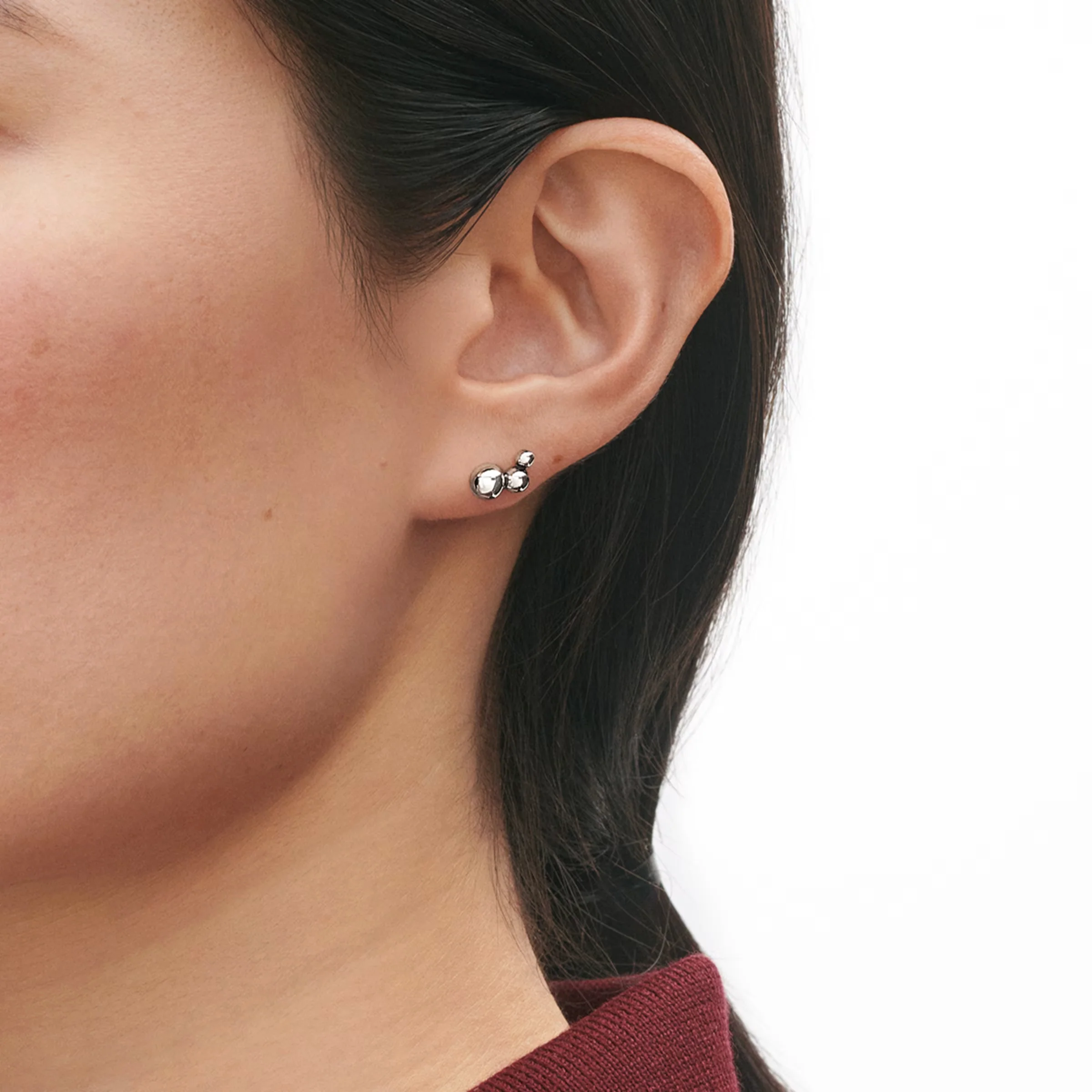 Georg Jensen Moonlight Grapes Silver Ear Stud - Image 2