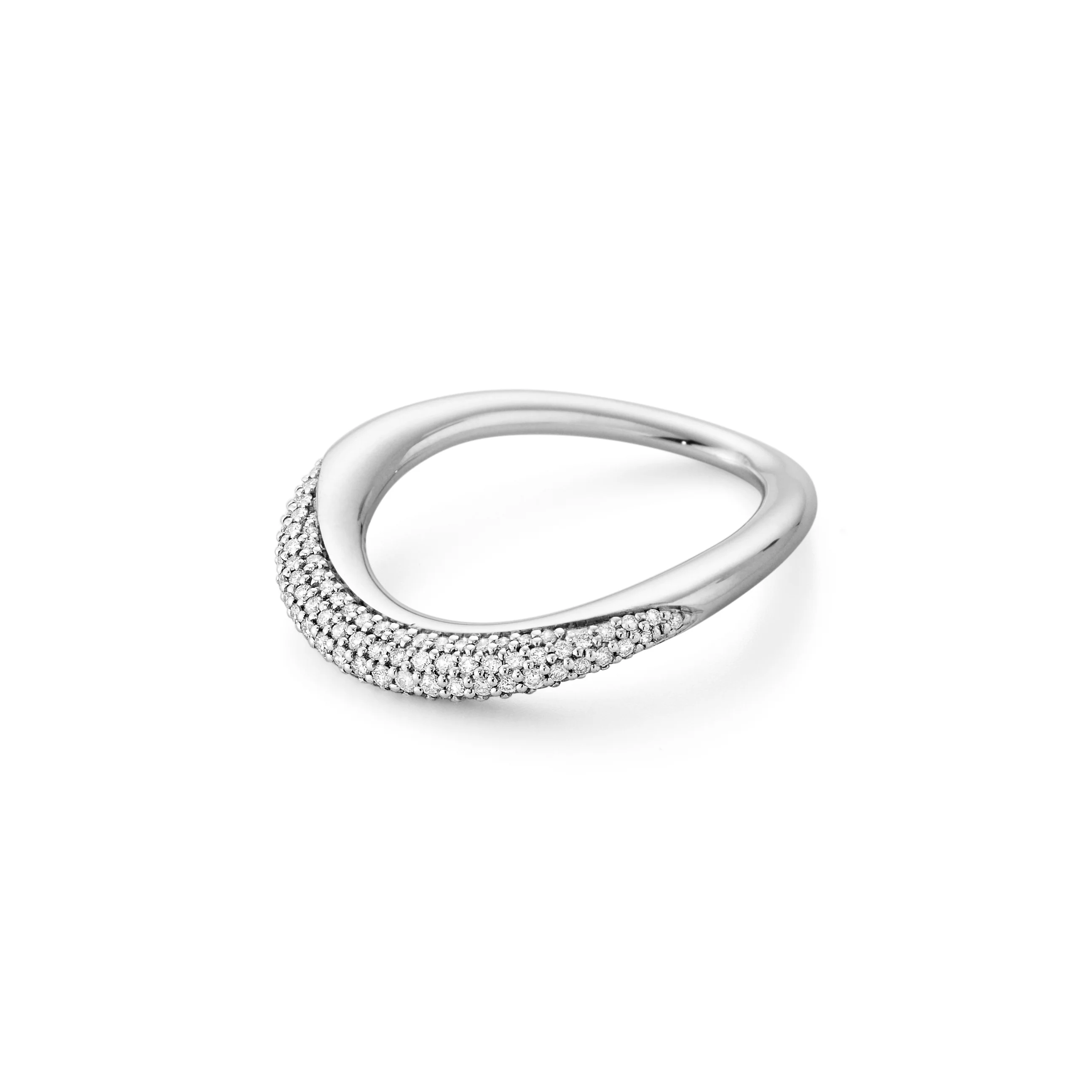 Georg Jensen OFFSPRING Sterling Silver Diamond Ring Size 56-57 (P) - Image 2