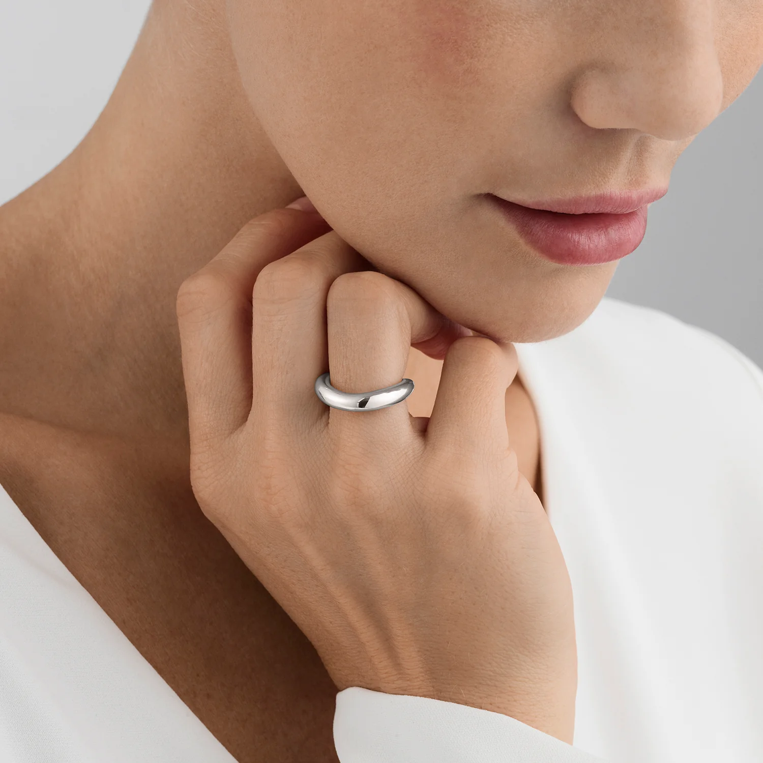 Georg Jensen OFFSPRING Sterling Silver Ring Size 56-57 (P) - Image 4