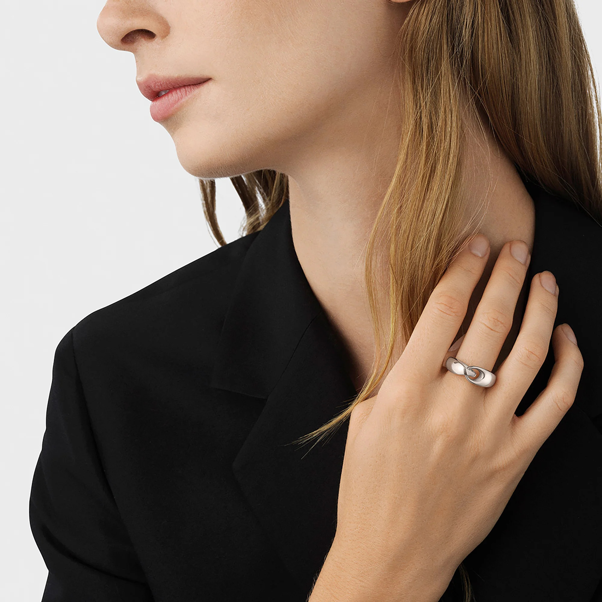 Georg Jensen REFLECT Sterling Silver Large Ring Size 54 (N) - Image 2