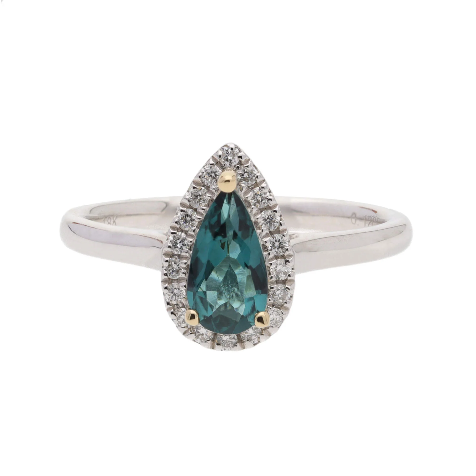 Green Tourmaline and Diamond Platinum and 18ct Yellow Gold Ring - Image 2