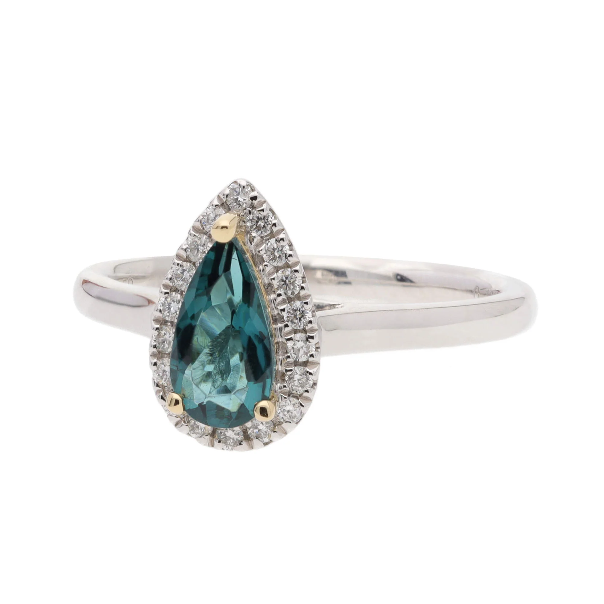 Green Tourmaline and Diamond Platinum and 18ct Yellow Gold Ring - Image 3