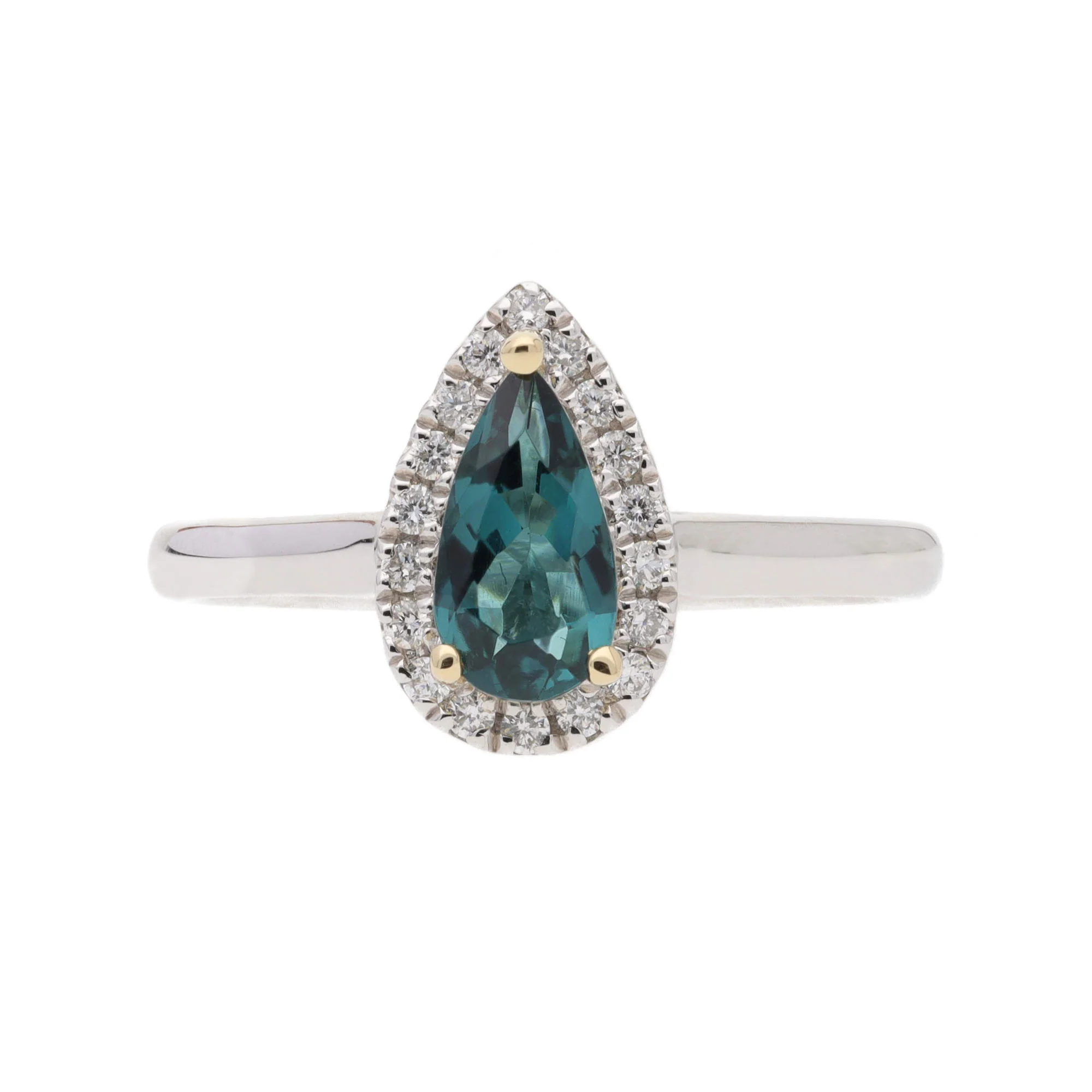Green Tourmaline and Diamond Platinum and 18ct Yellow Gold Ring - Image 4