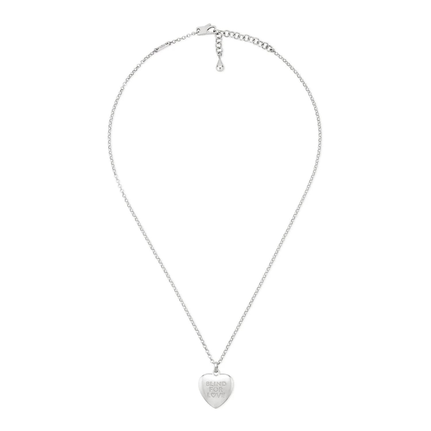 Gucci Blind For Love Silver Heart 50cm Necklace
