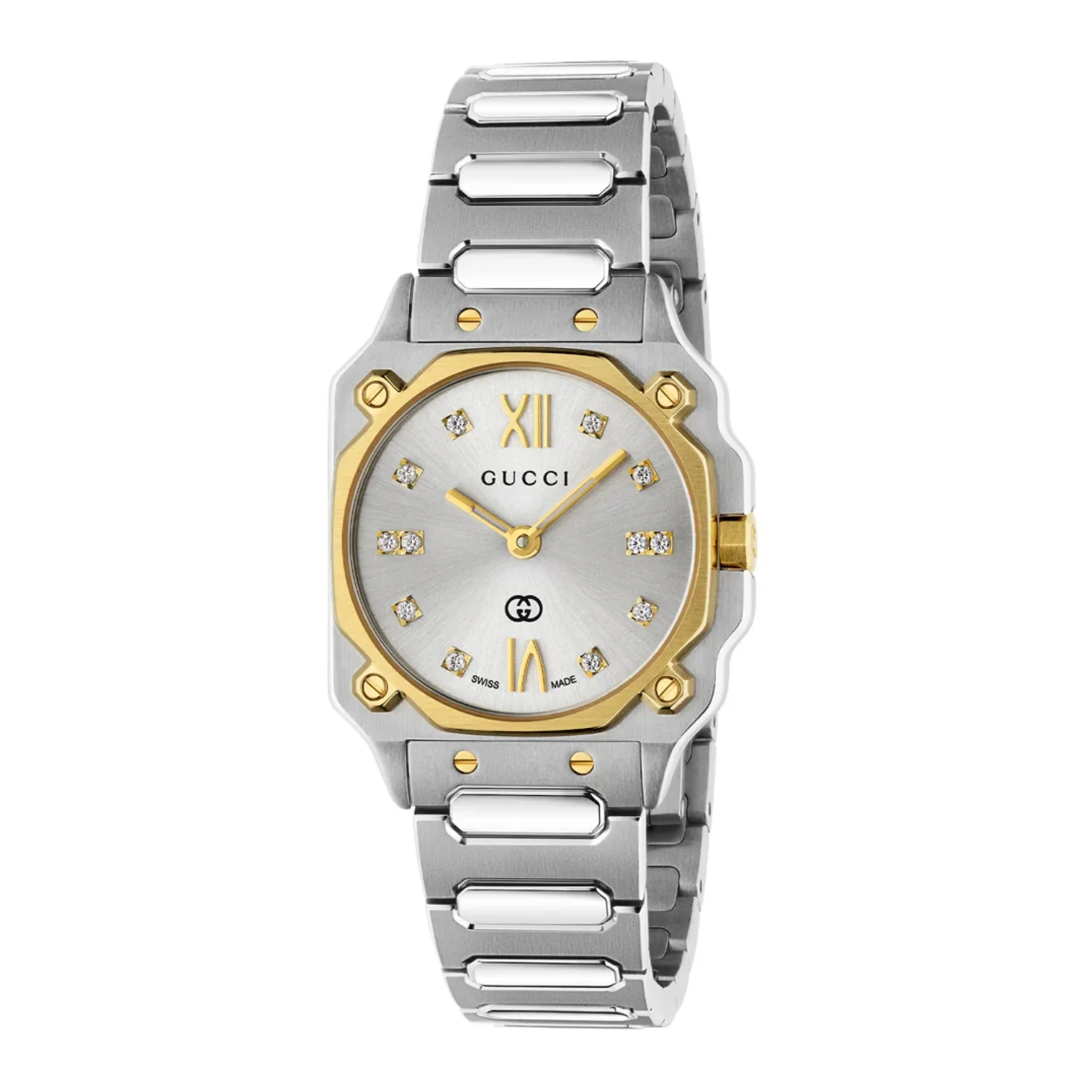 Gucci G-Flat 24mm Diamond Quartz Watch YA166503