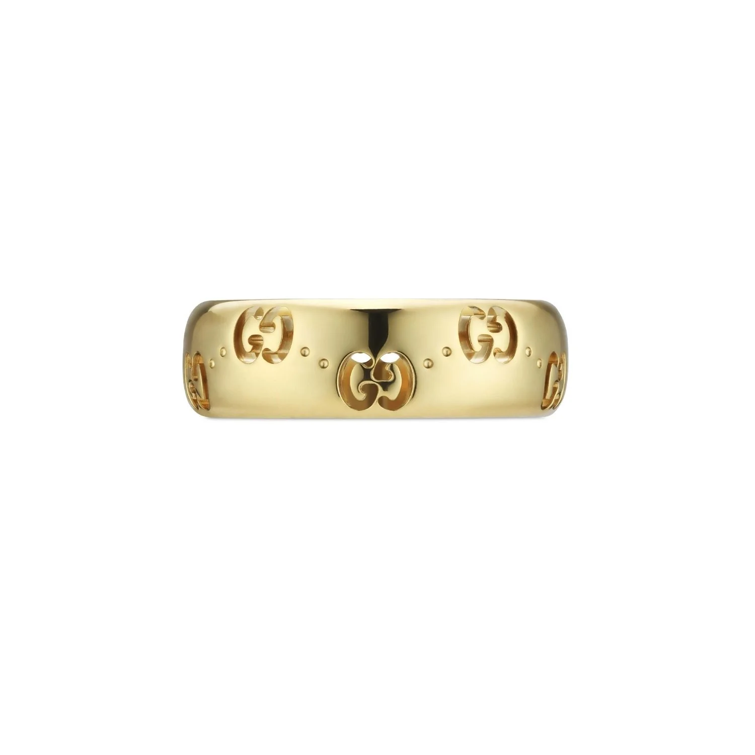 Gucci Icon Medium 18ct Yellow Gold GG Ring Size Q - Image 2
