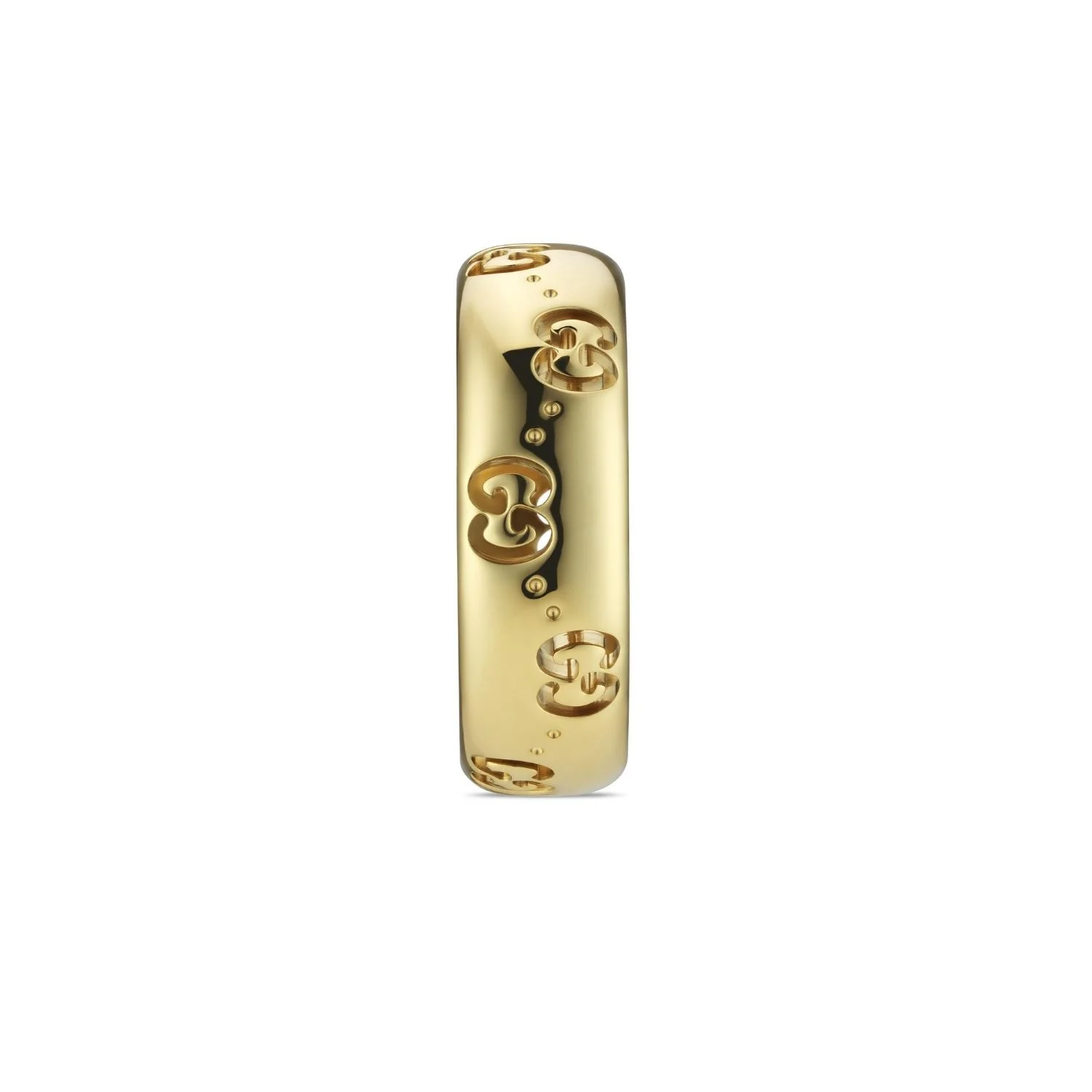 Gucci Icon Medium 18ct Yellow Gold GG Ring Size Q - Image 5