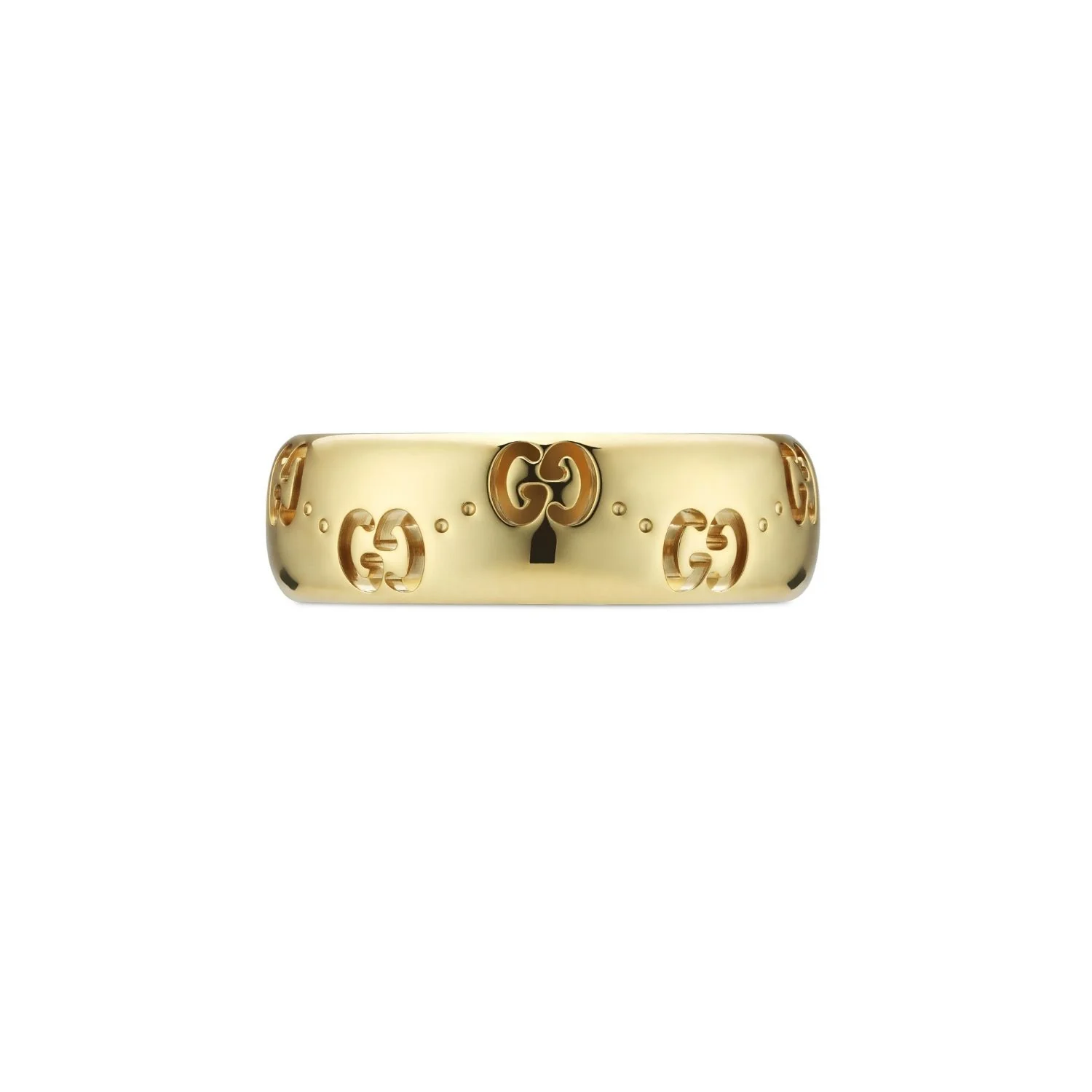 Gucci Icon Medium 18ct Yellow Gold GG Ring Size Q - Image 6