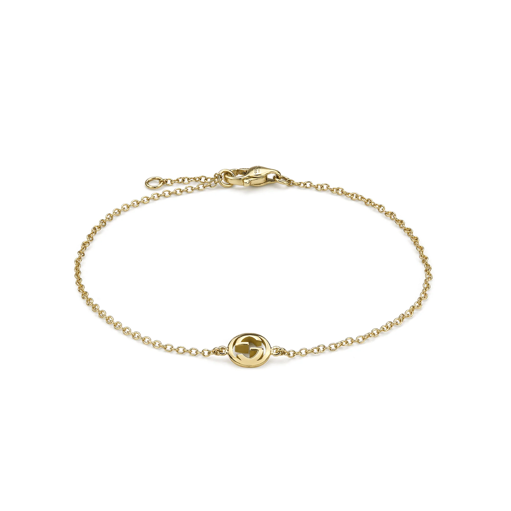Gucci Interlocking 18ct Yellow Gold Chain Bracelet -17cm