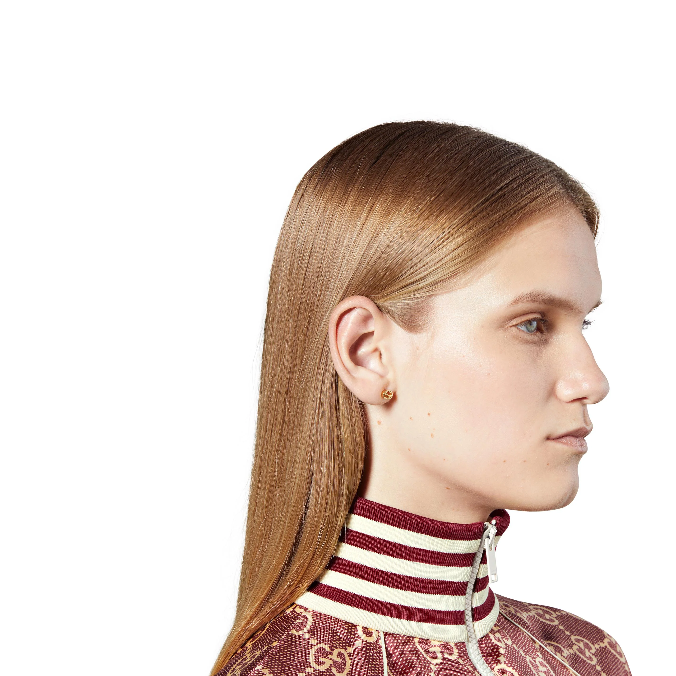 Gucci Interlocking G 18ct Yellow Gold Stud Earrings - Image 3