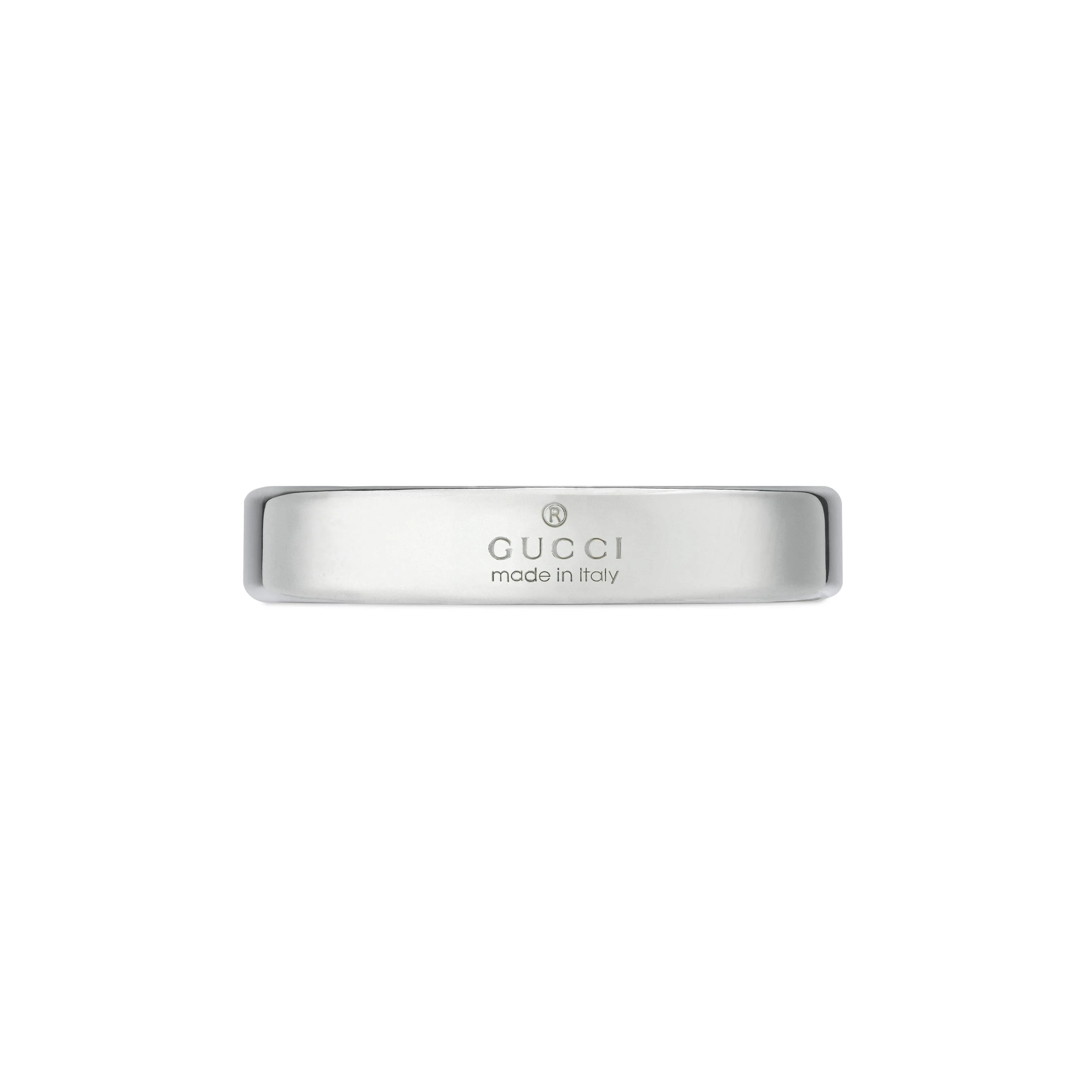 Gucci Interlocking G 4mm Diagonal Silver Ring Size S-T - Image 3