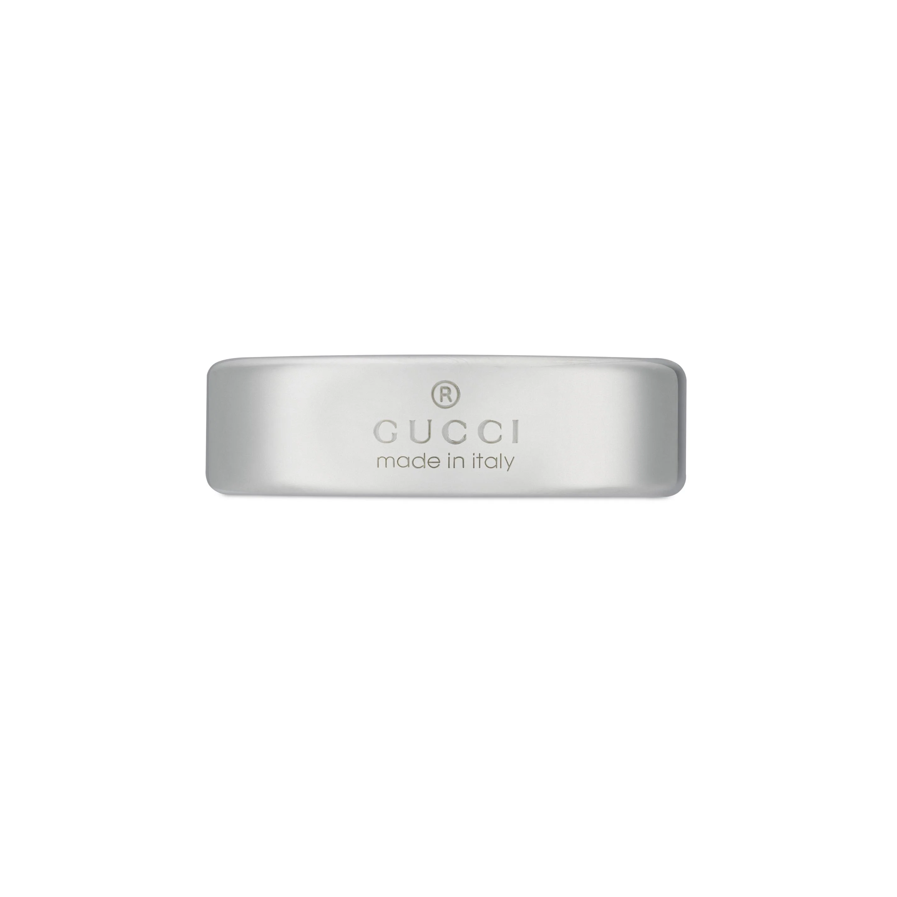 Gucci Interlocking G 6mm Diagonal Silver Ring Size R - Image 3