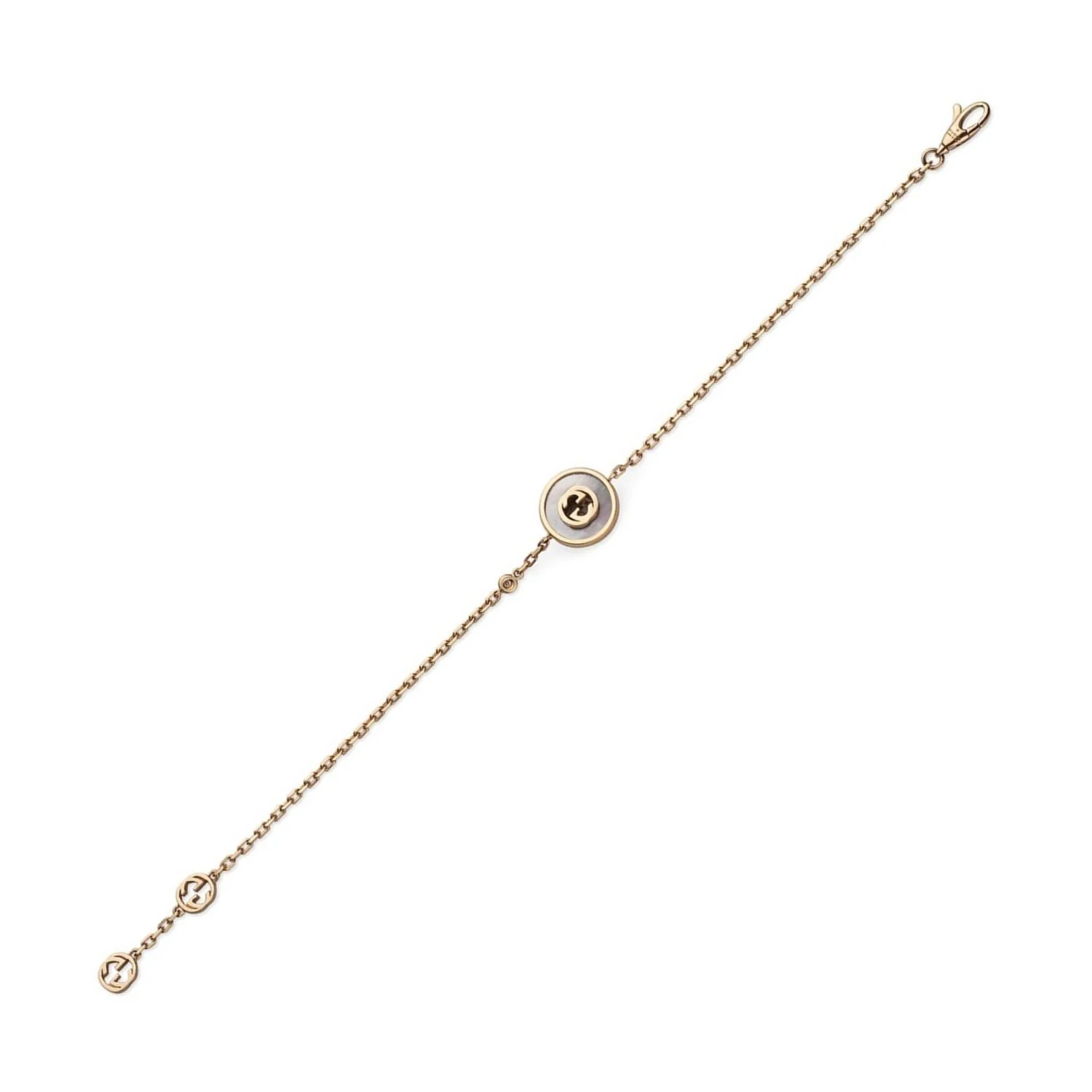 Gucci Interlocking G Mother Of Pearl and Diamond 18ct Rose Gold Bracelet - Image 3