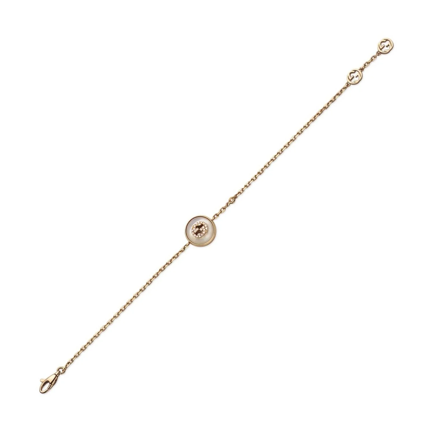 Gucci Interlocking G Mother Of Pearl and Diamond 18ct Rose Gold Bracelet - Image 4