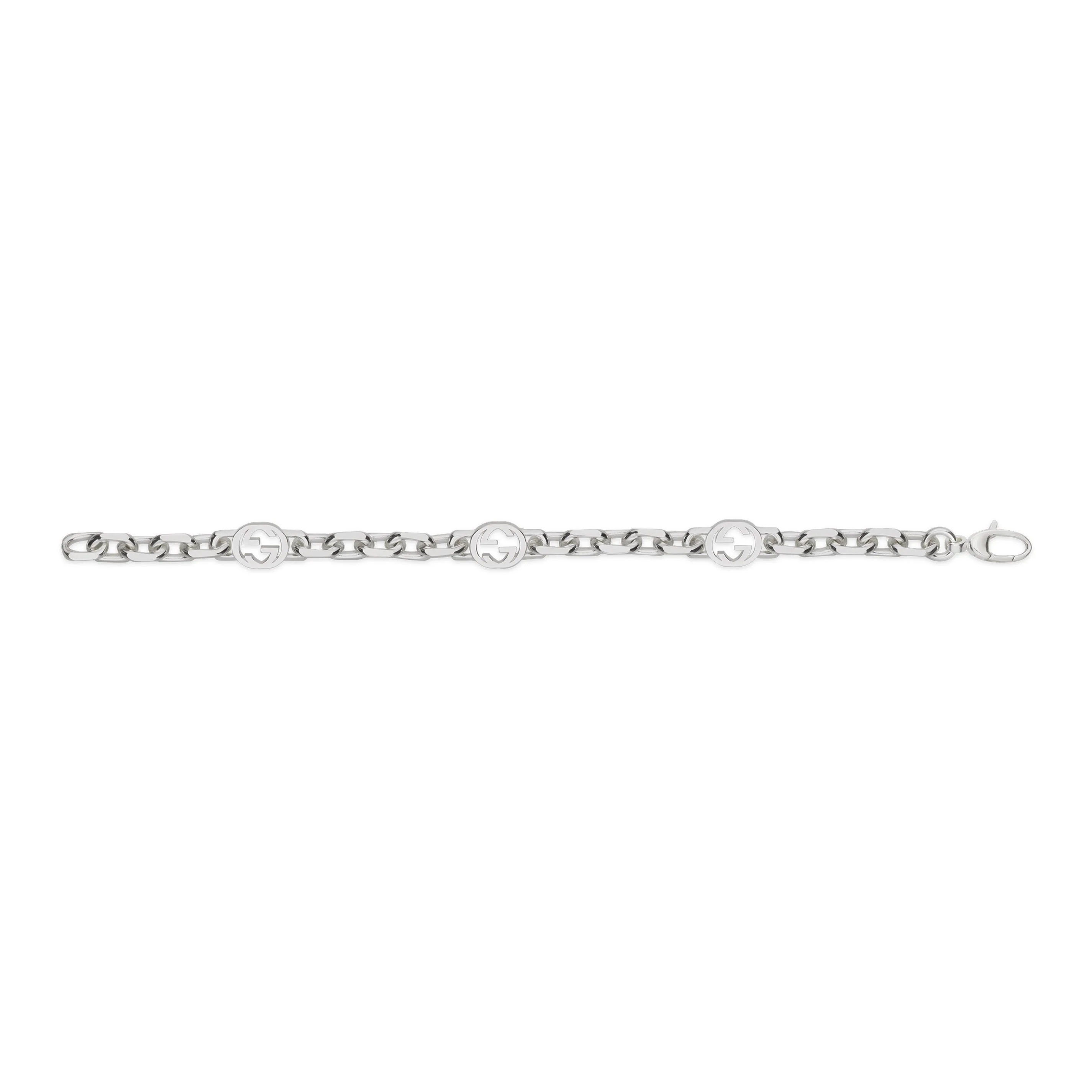 Gucci Interlocking G Silver Bracelet - Image 2