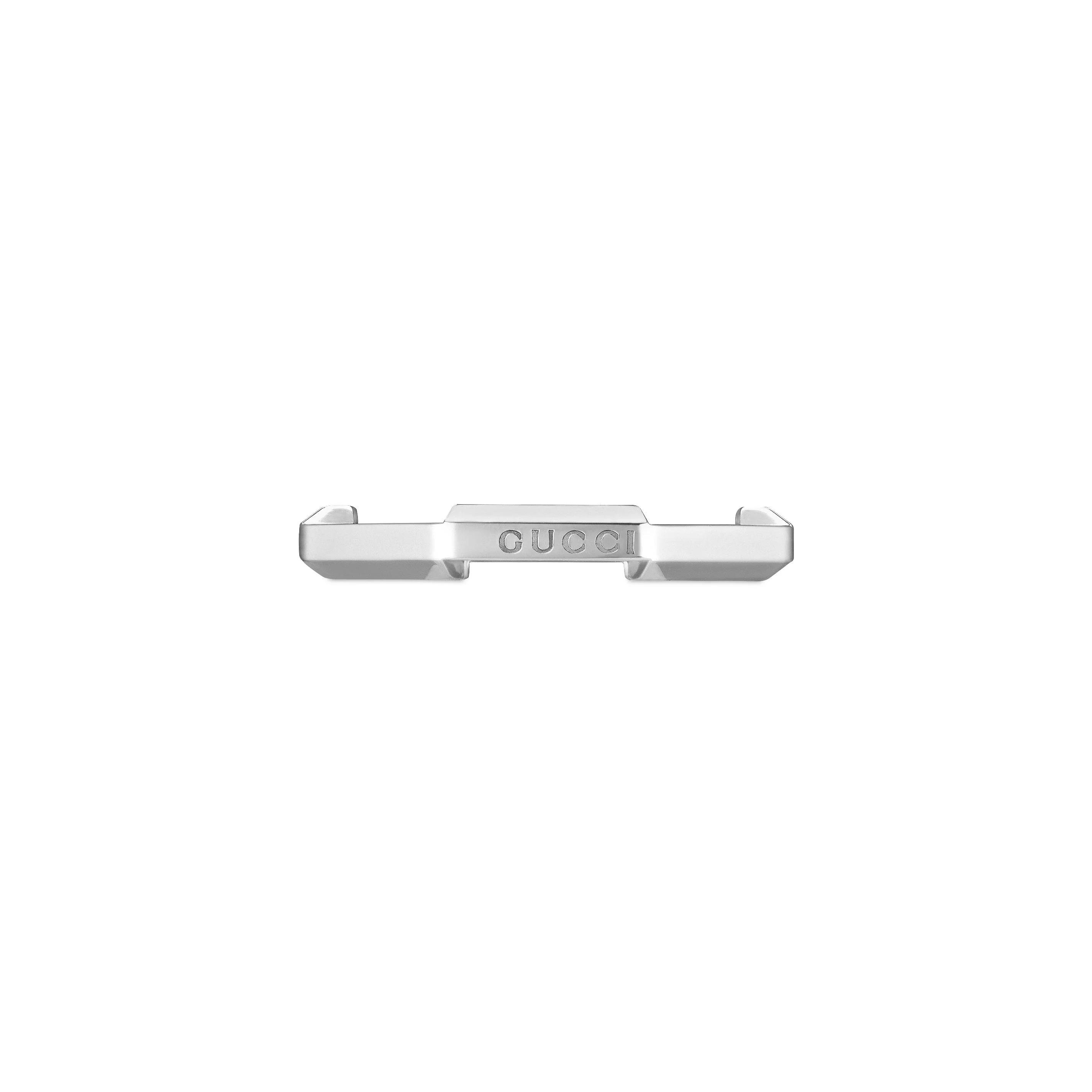 Gucci Link to Love Mirrored 18ct White Gold Ring - Size Q-R - Image 4
