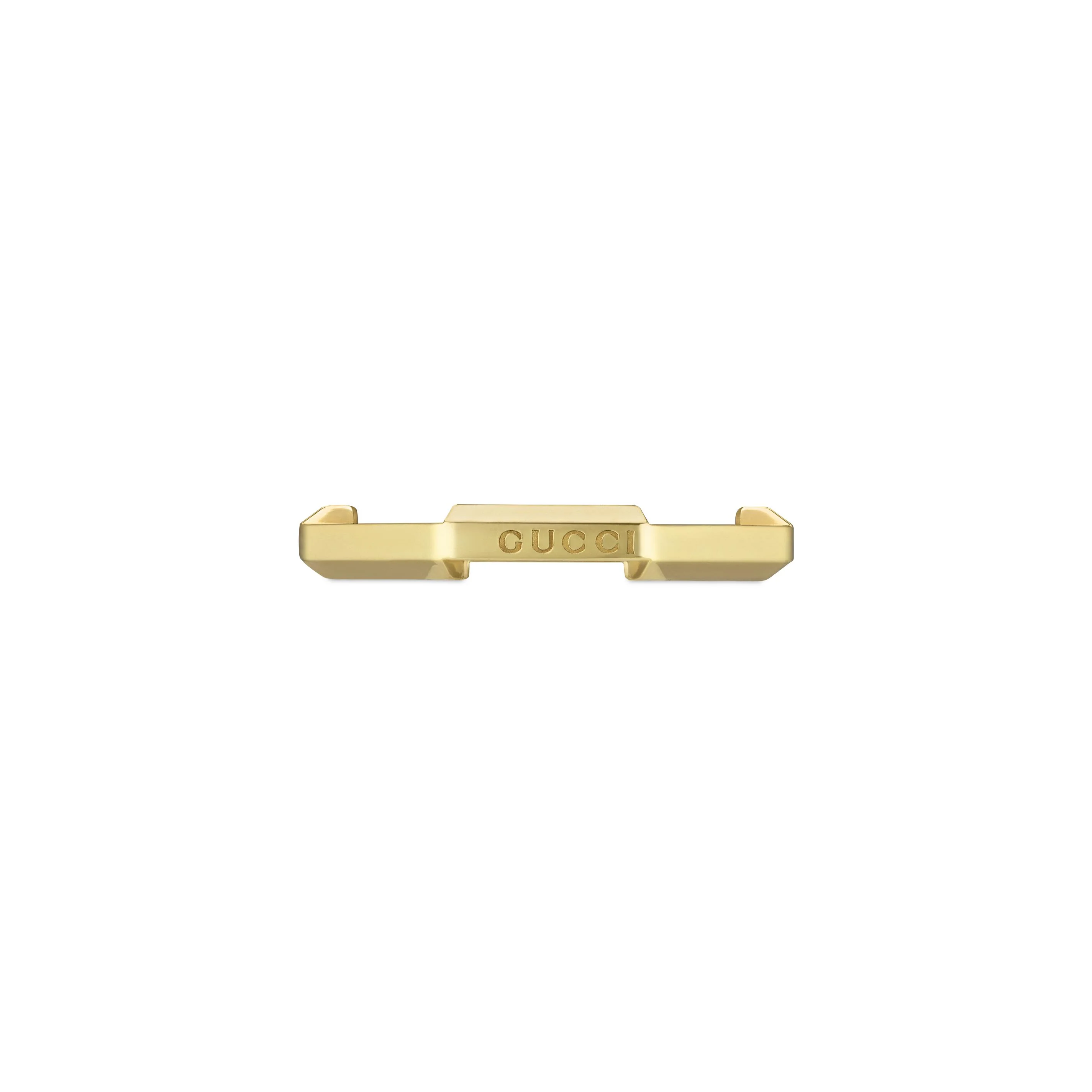 Gucci Link to Love Mirrored 18ct Yellow Gold Ring - Size P - Image 4