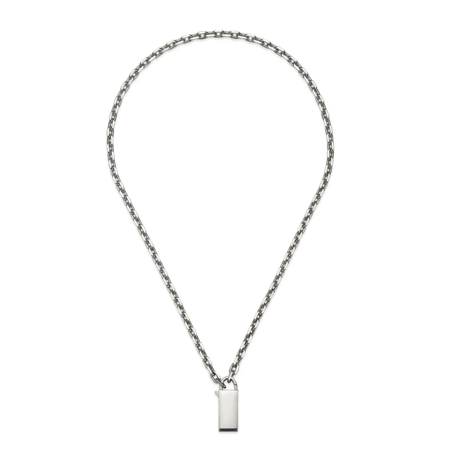 Gucci Trademark Silver Padlock Necklace - Image 3